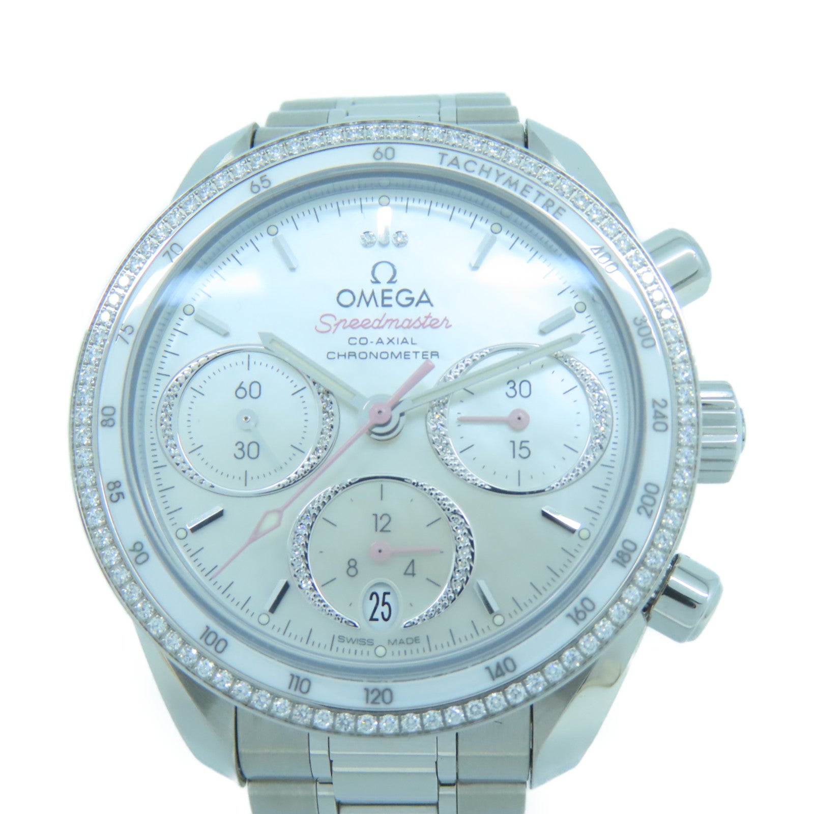 OMEGA 不鏽鋼Speedmaster手錶白色#14.5cm