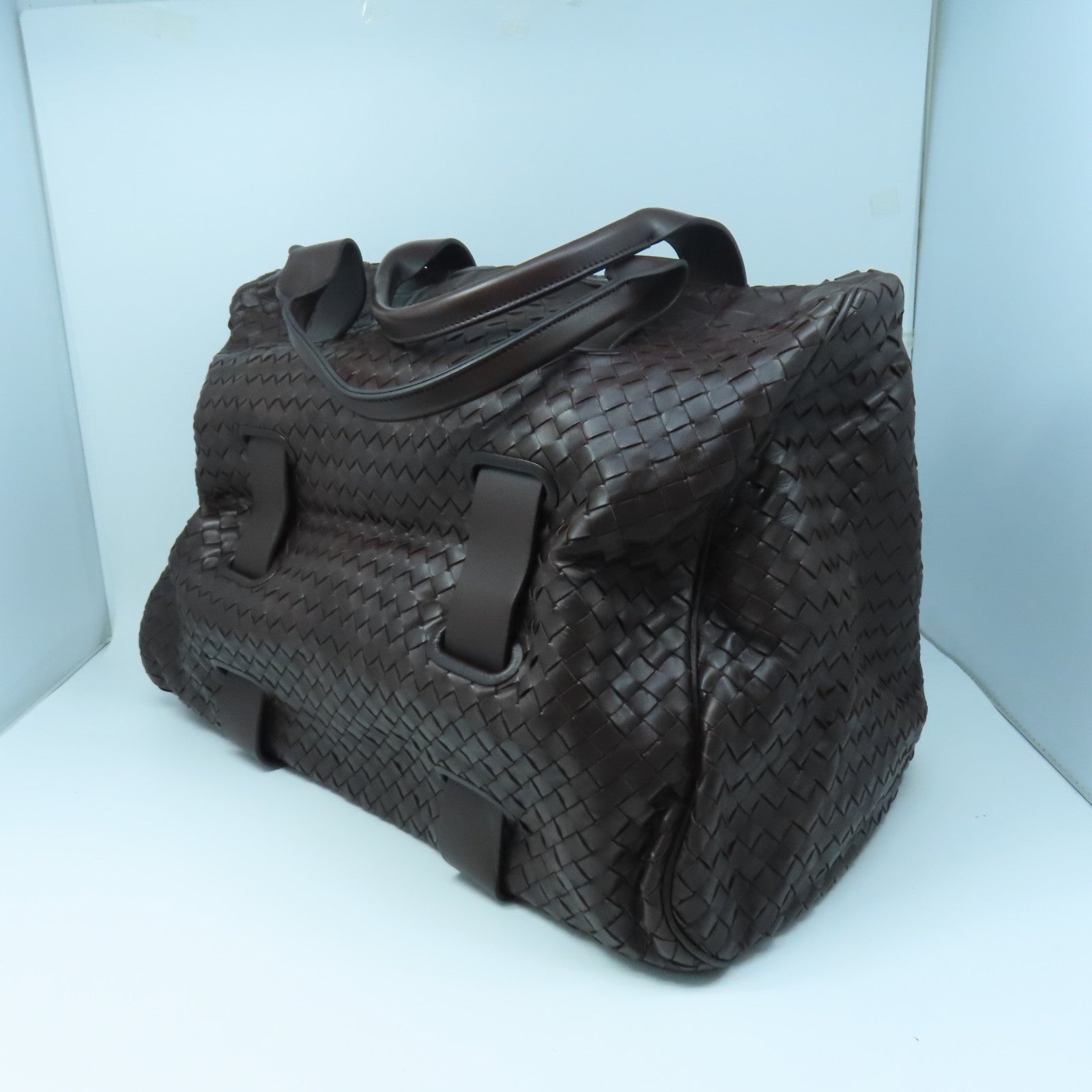 BOTTEGA VENETA 【激減優惠】織紋皮革Shoulder Bag金扣肩背袋啡色