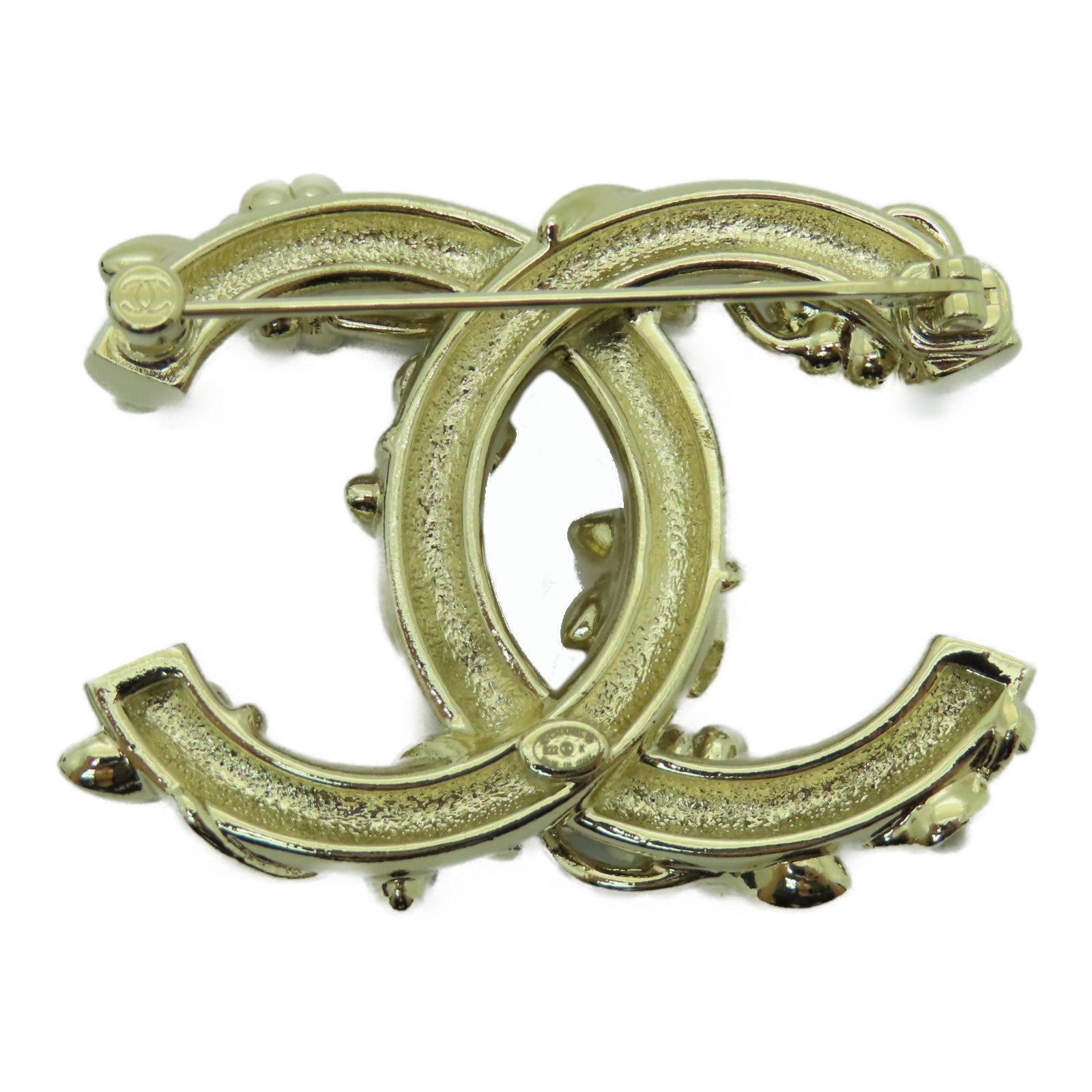 CHANEL 金屬Brooch胸針金色/白色