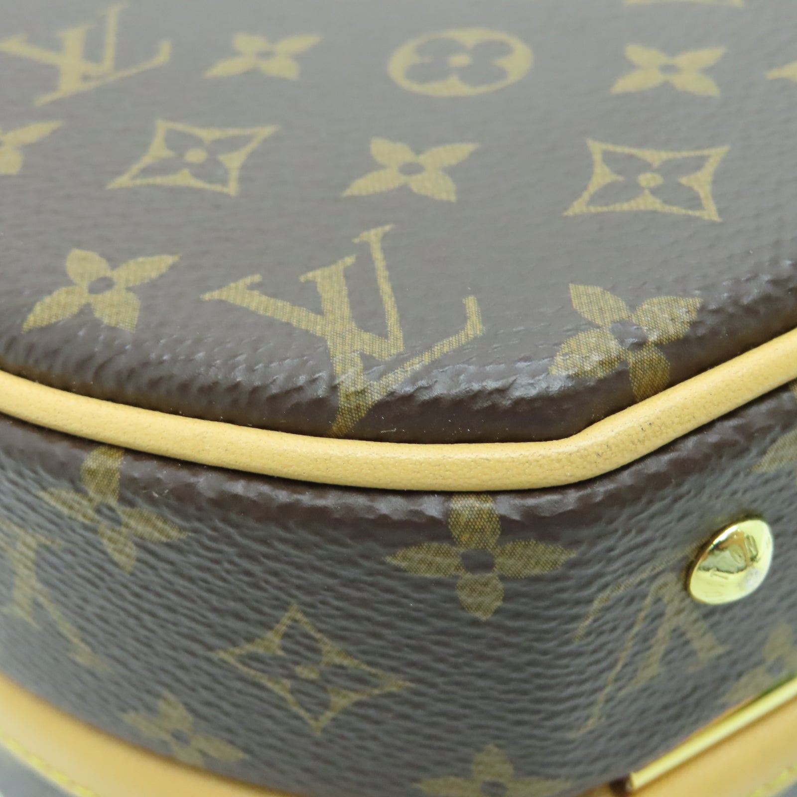 LOUIS VUITTON Monogram Petite Boite Chapau金扣肩背袋棕色