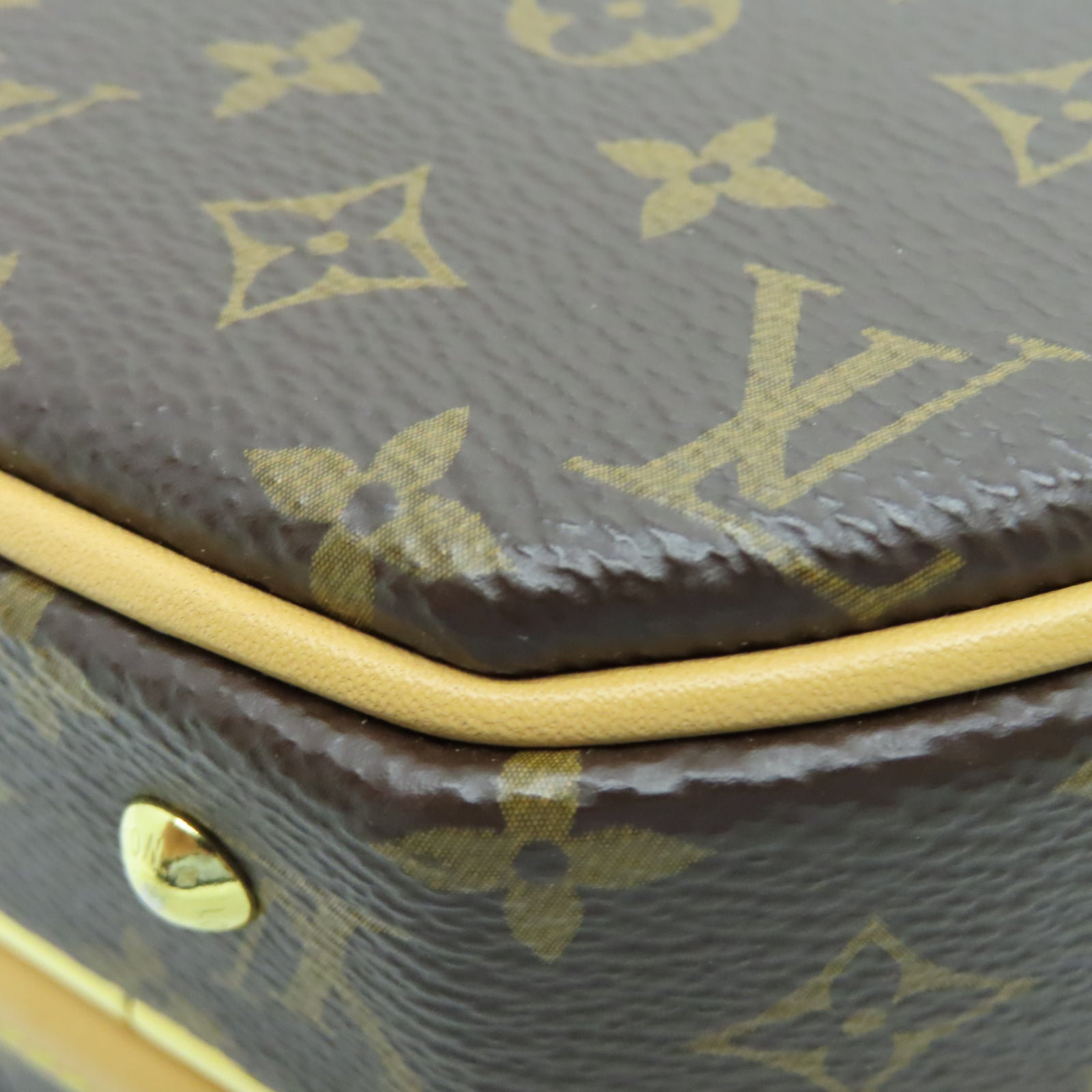 LOUIS VUITTON Monogram Petite Boite Chapau金扣肩背袋棕色