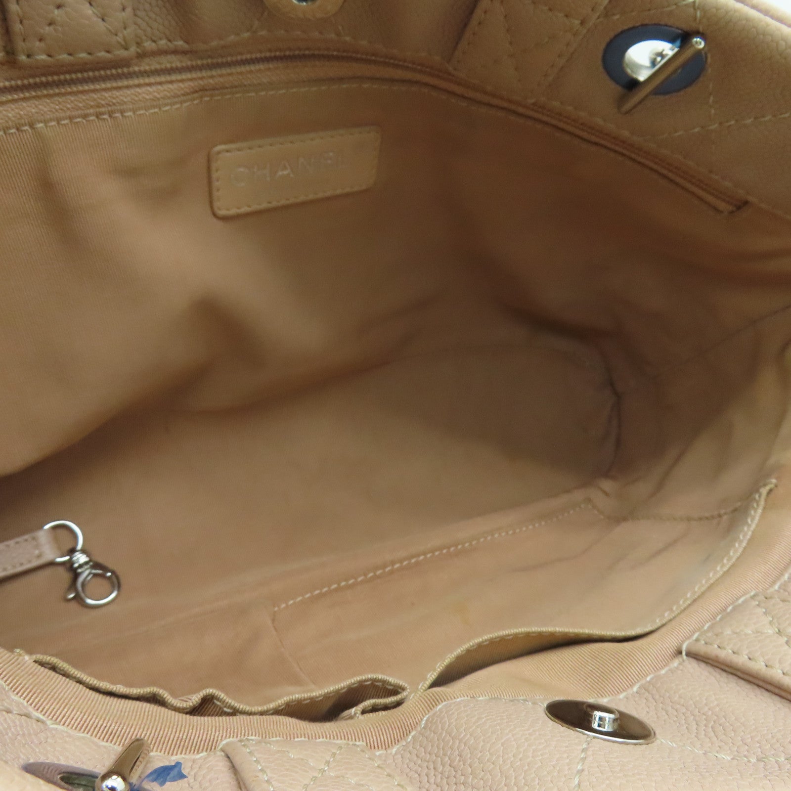 CHANEL Caviar菱格Chain Shoulder銀扣手挽肩背袋兩用袋粉紅色