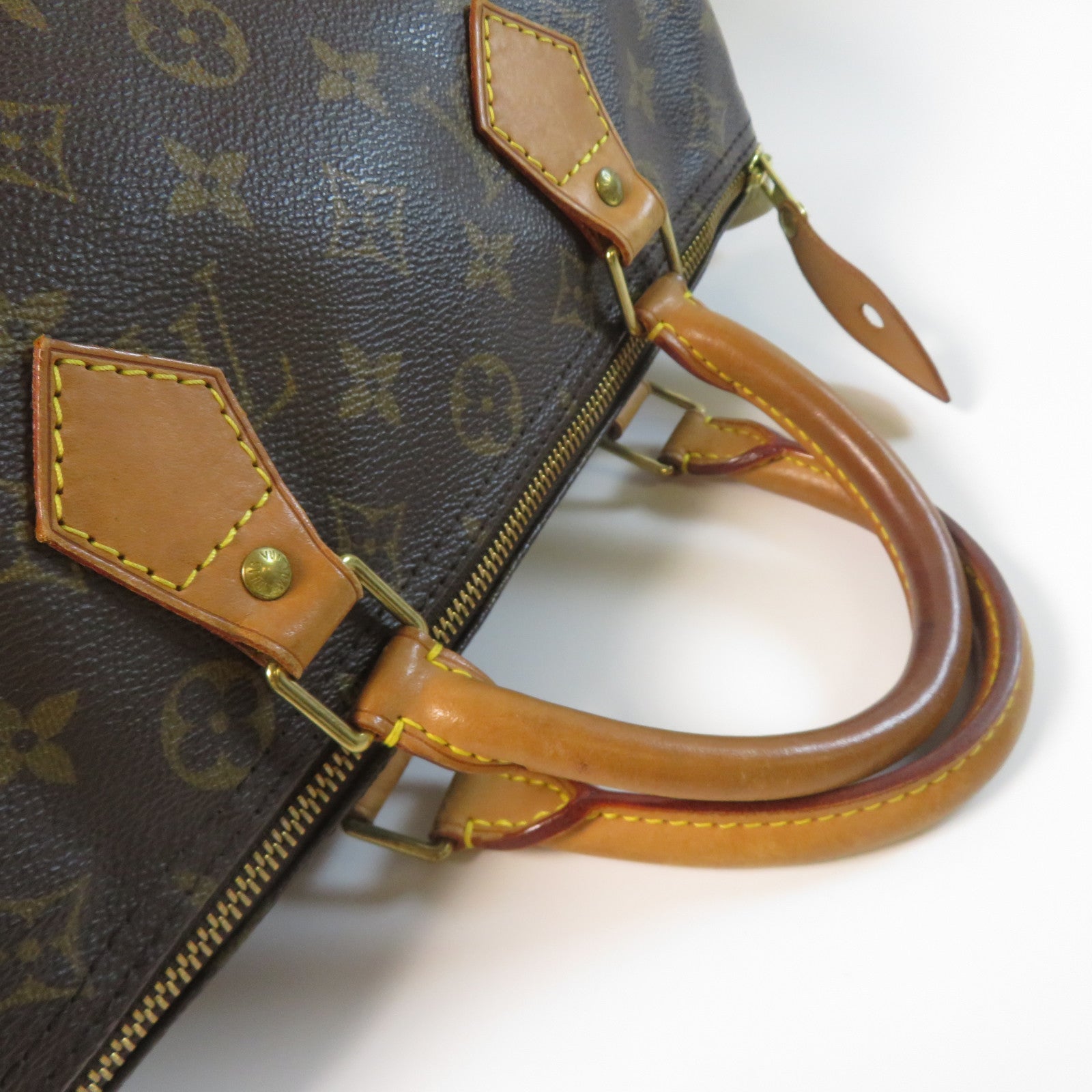LOUIS VUITTON Monogram Speedy 30金扣手挽袋啡色