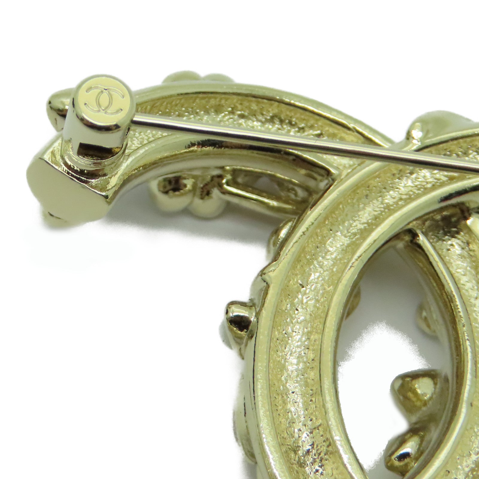 CHANEL 金屬Brooch胸針金色/白色
