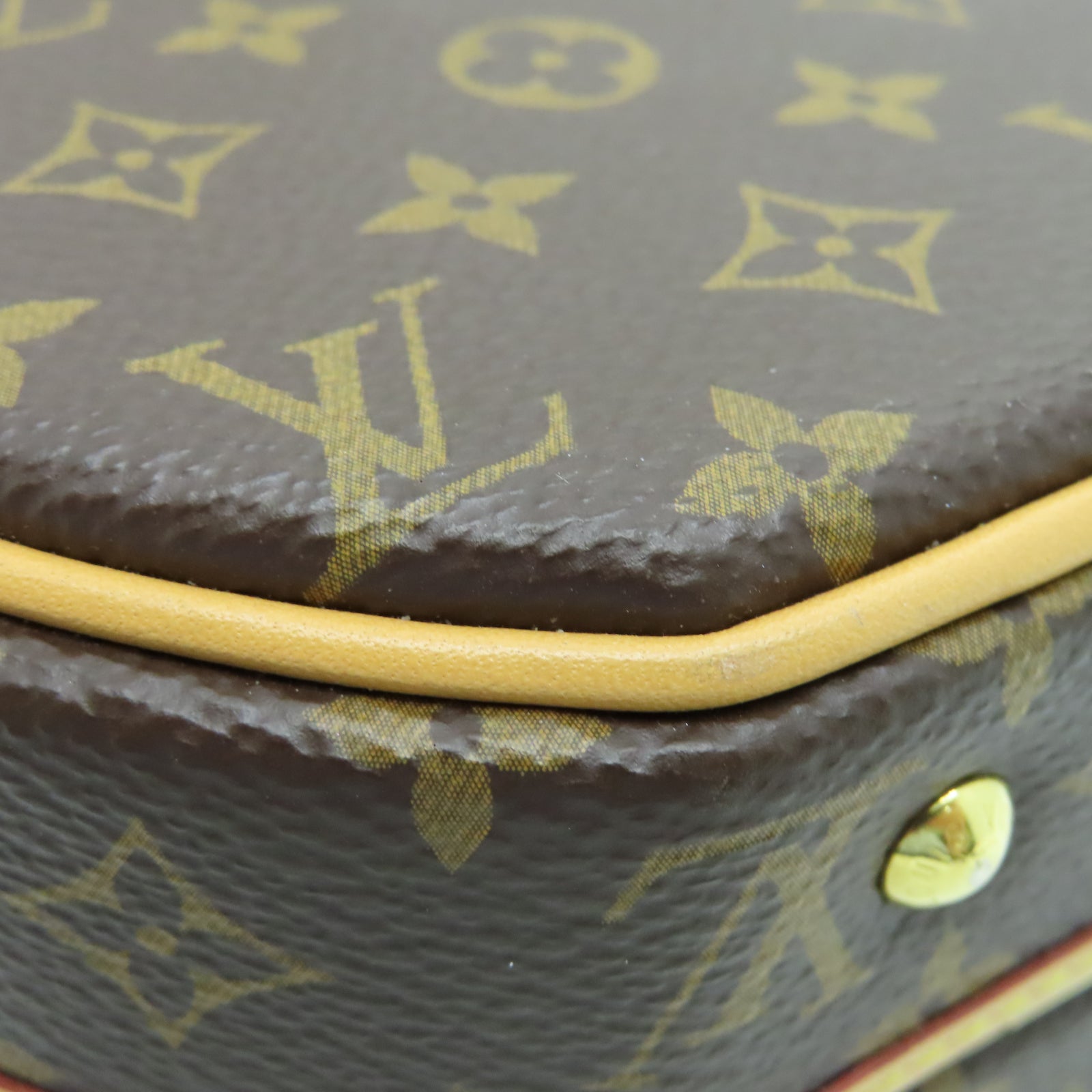 LOUIS VUITTON Monogram Petite Boite Chapau金扣肩背袋棕色