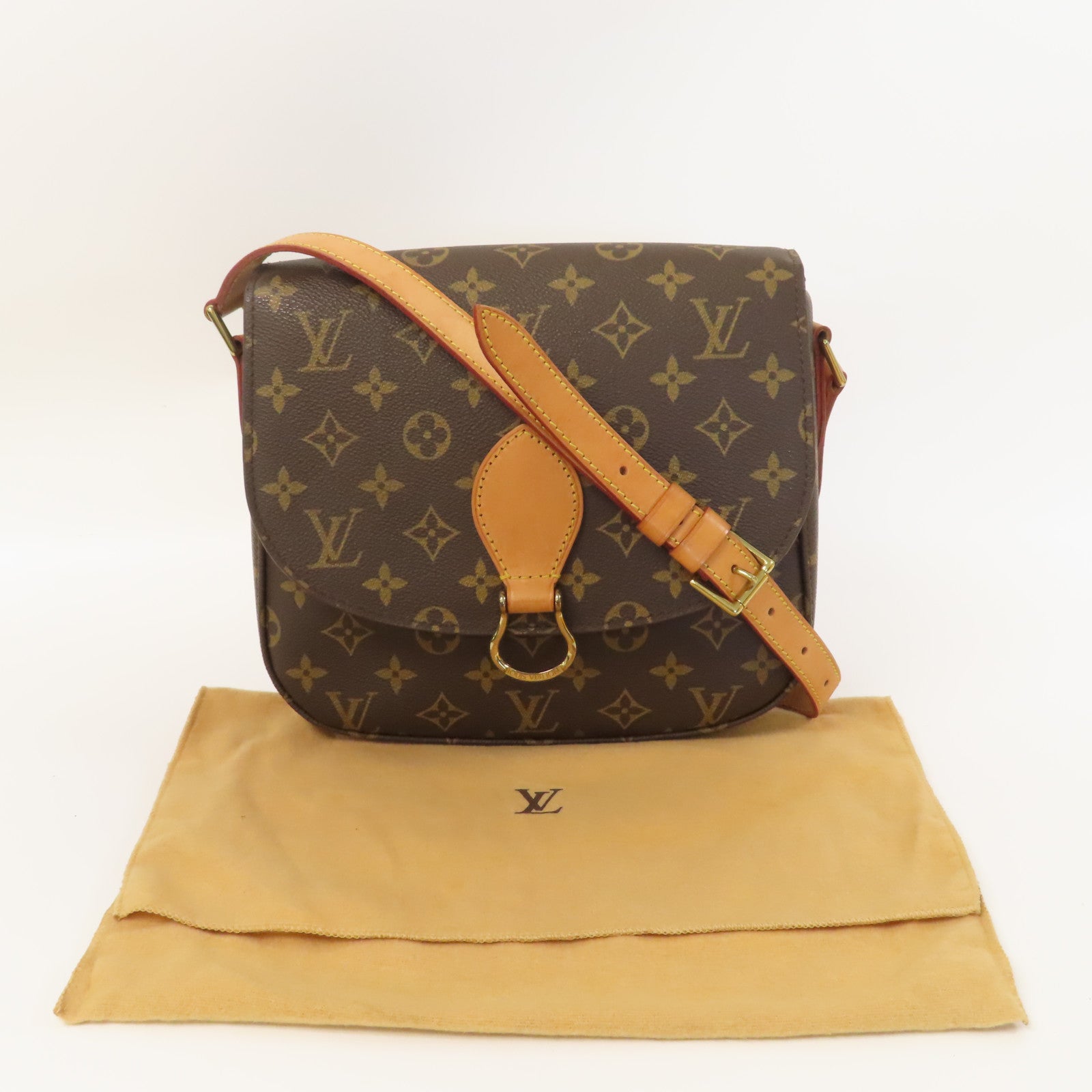 LOUIS VUITTON Monogram Saint Cloud 24金扣肩背袋啡色
