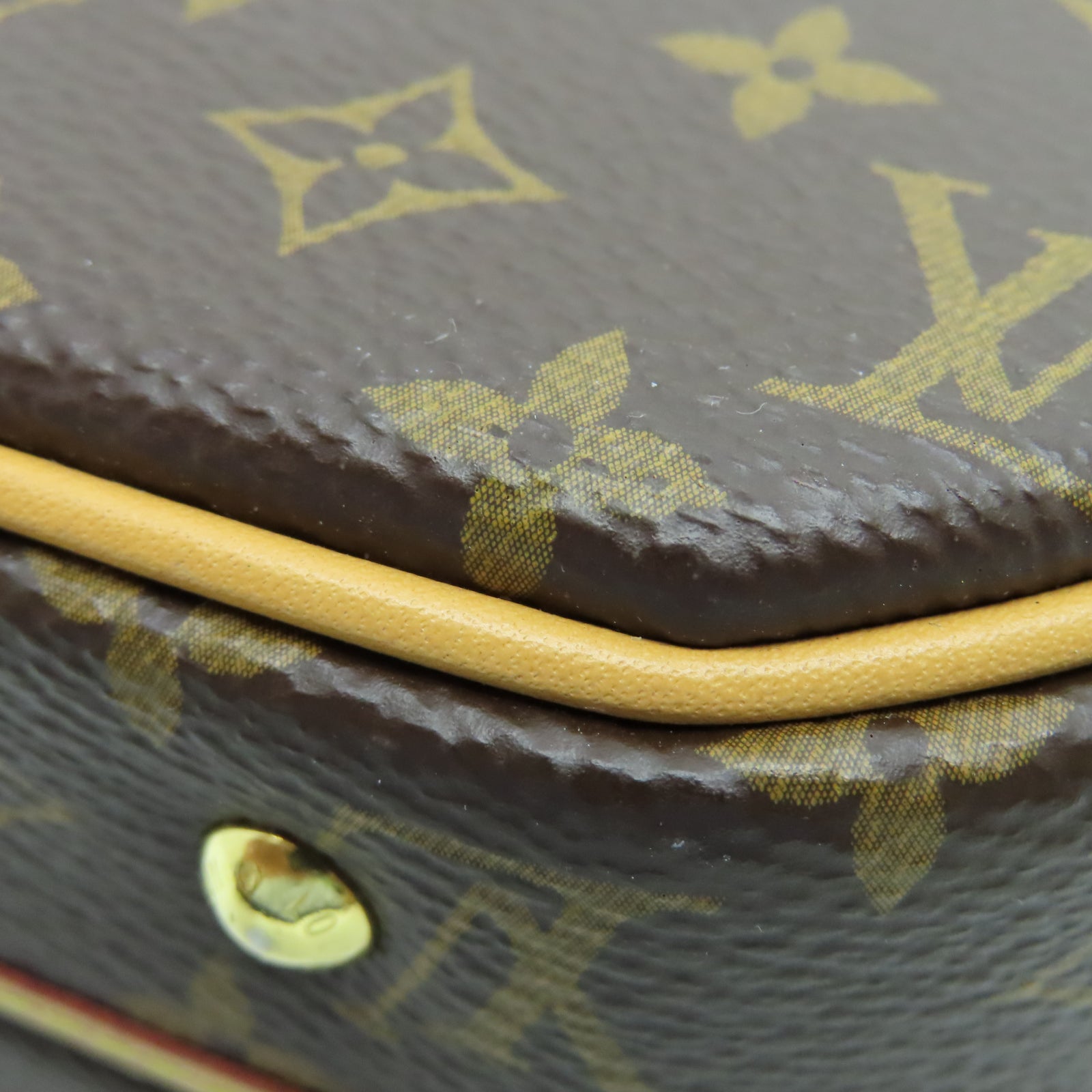 LOUIS VUITTON Monogram Petite Boite Chapau金扣肩背袋棕色