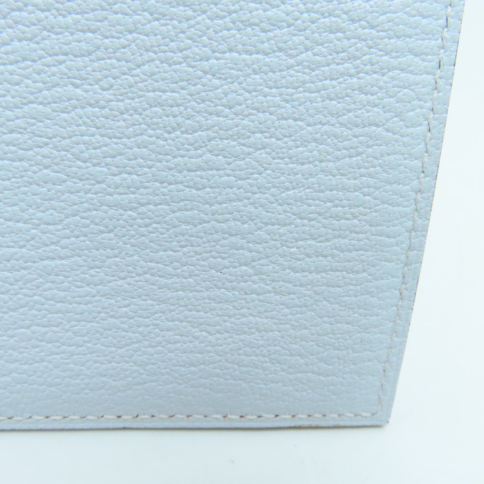 HERMES Chevre Leather Kelly Pocket Compact Wallet Gold Buckle Wallet Haze Blue