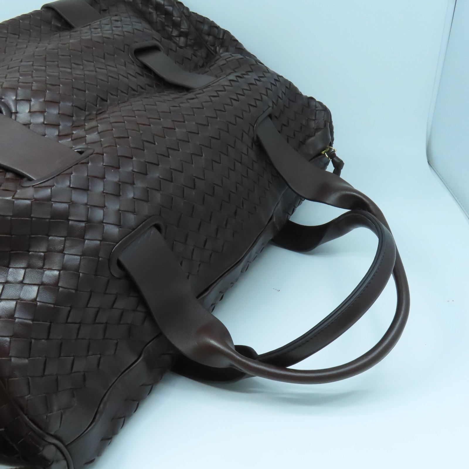 BOTTEGA VENETA 【激減優惠】織紋皮革Shoulder Bag金扣肩背袋啡色