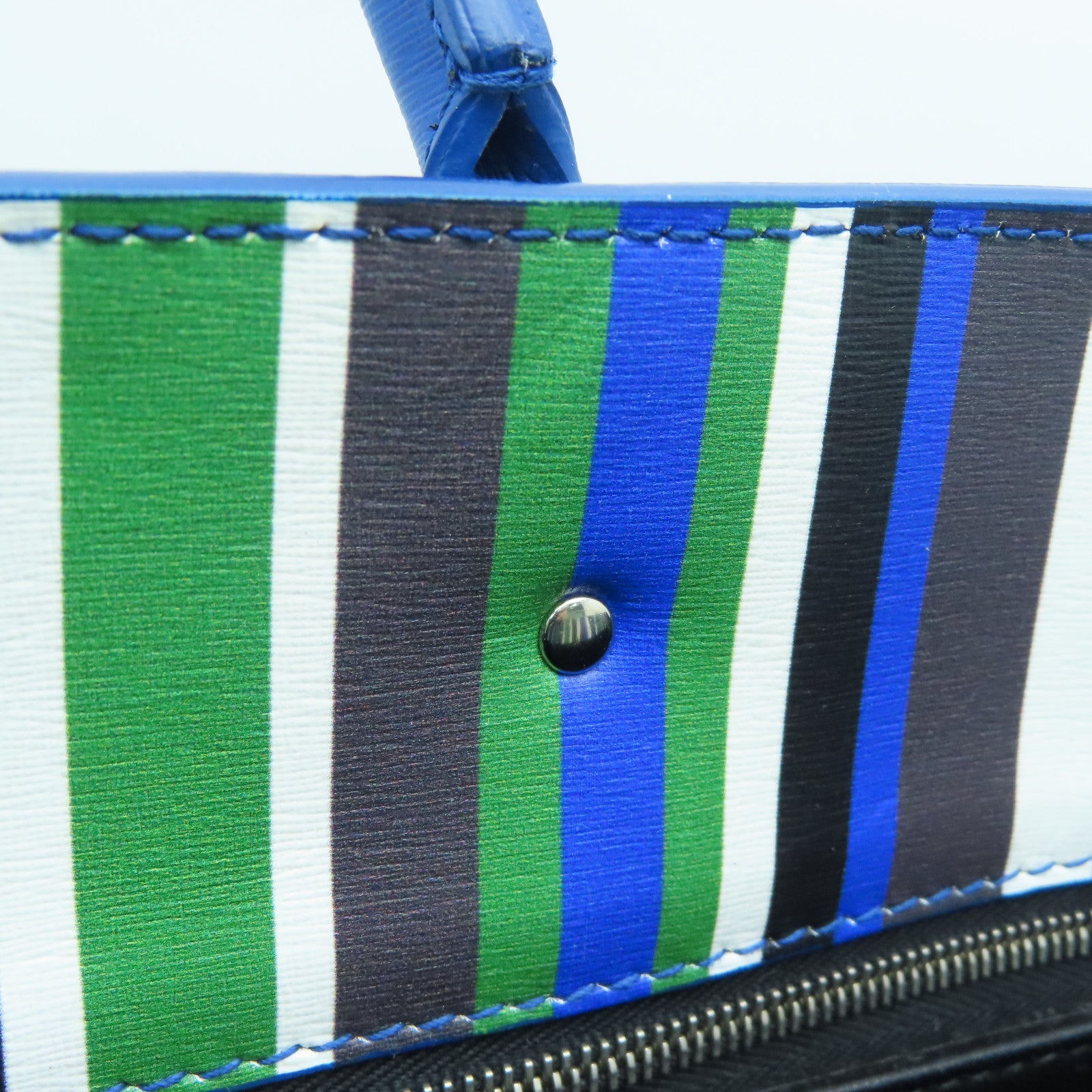BALENCIAGA 【激減優惠】牛皮皮革Multicolor Stripe Leather Papier A6 Tote手挽肩背兩用袋藍色