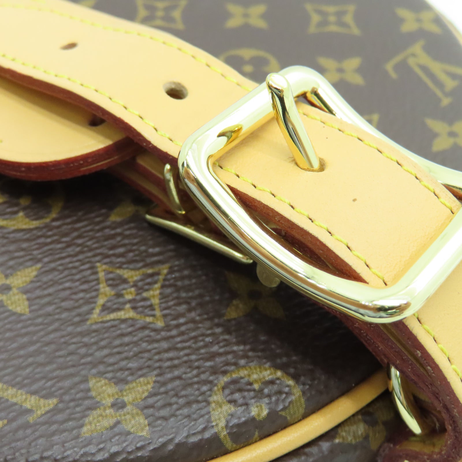 LOUIS VUITTON Monogram Petite Boite Chapau金扣肩背袋棕色