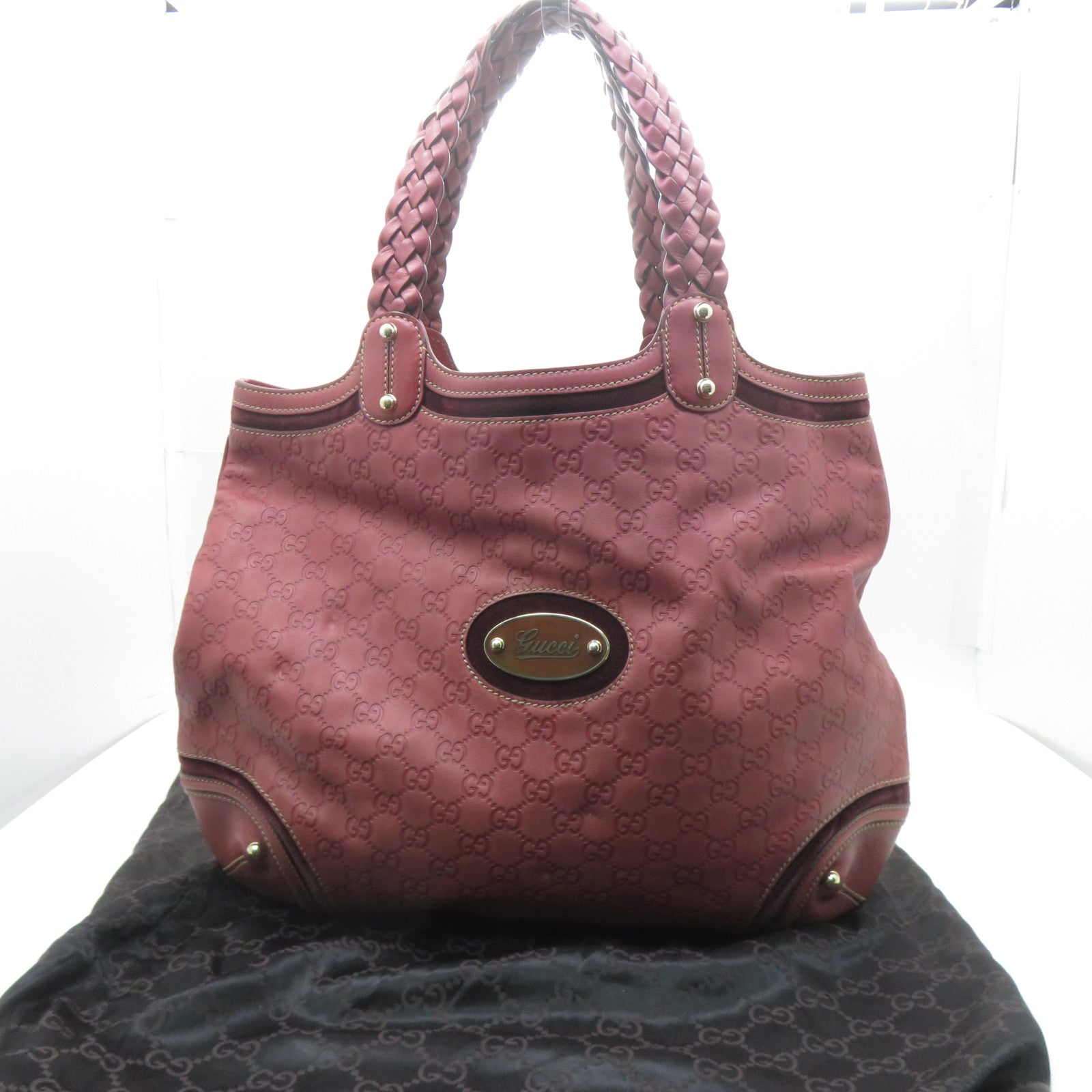 GUCCI 牛皮皮革Shoulder Bag金扣肩背袋紅色