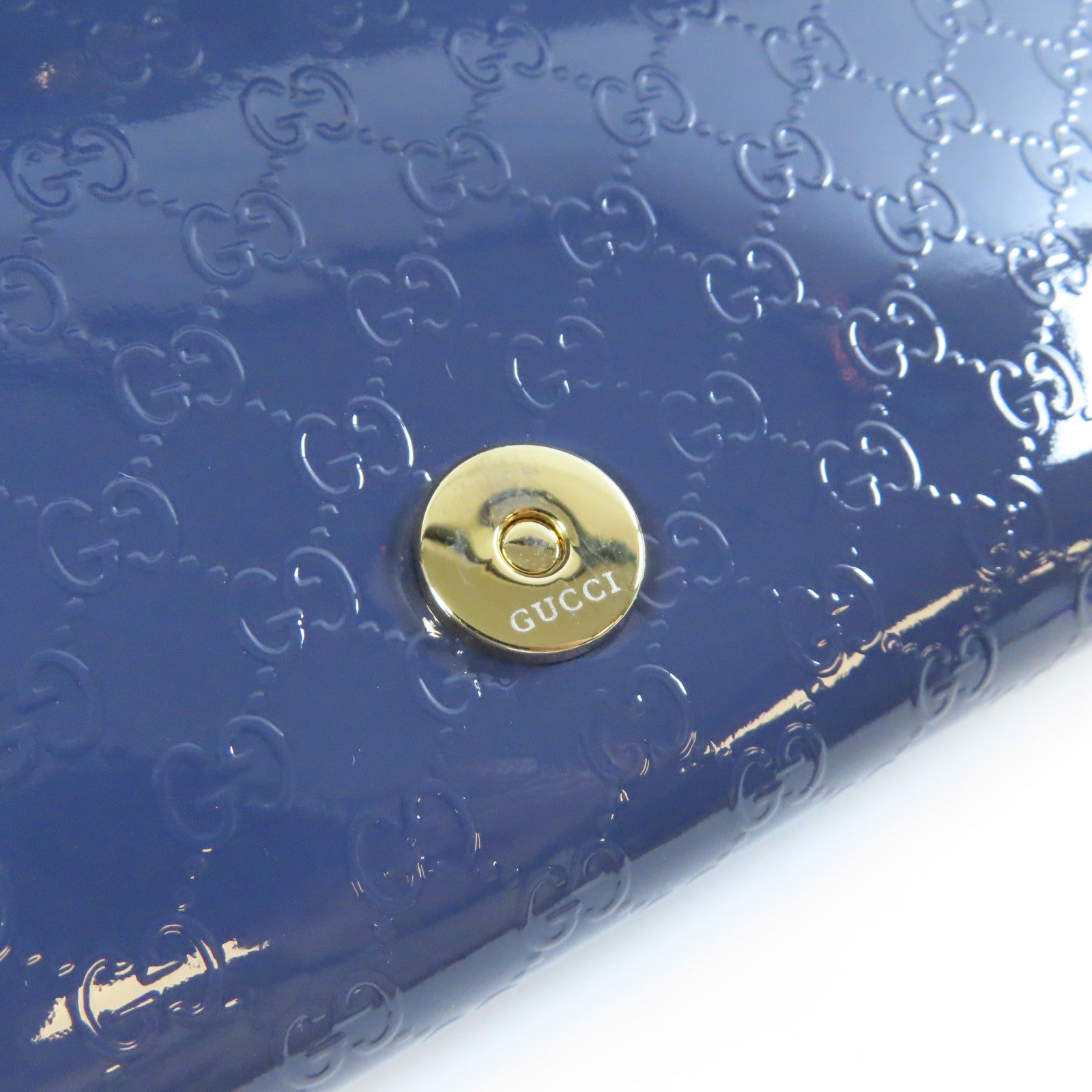 GUCCI 漆皮皮革Clutch金扣手拿包紫色