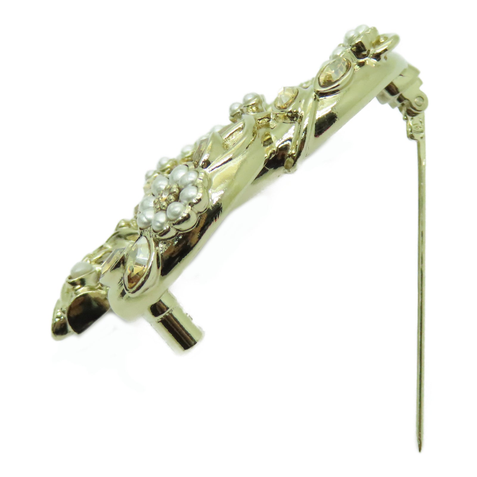 CHANEL 金屬Brooch胸針金色/白色