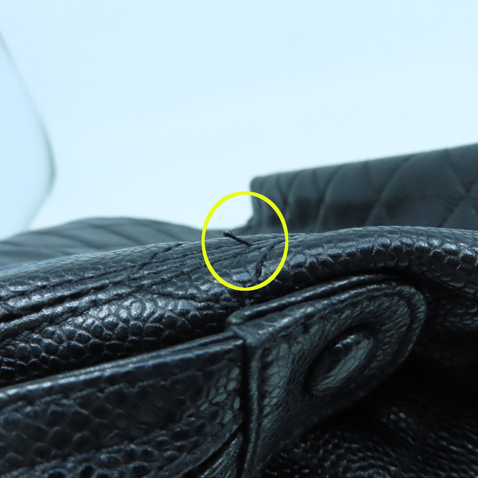 CHANEL 菱格Caviar皮革Vintage Tote Bag金扣手挽袋黑色
