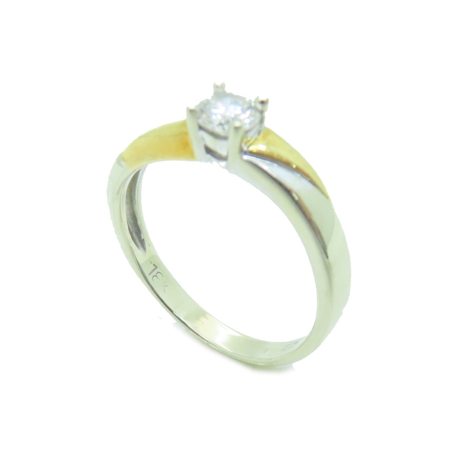 JEWELRY 18K白金Ring 0.34ct钻石戒指US#7