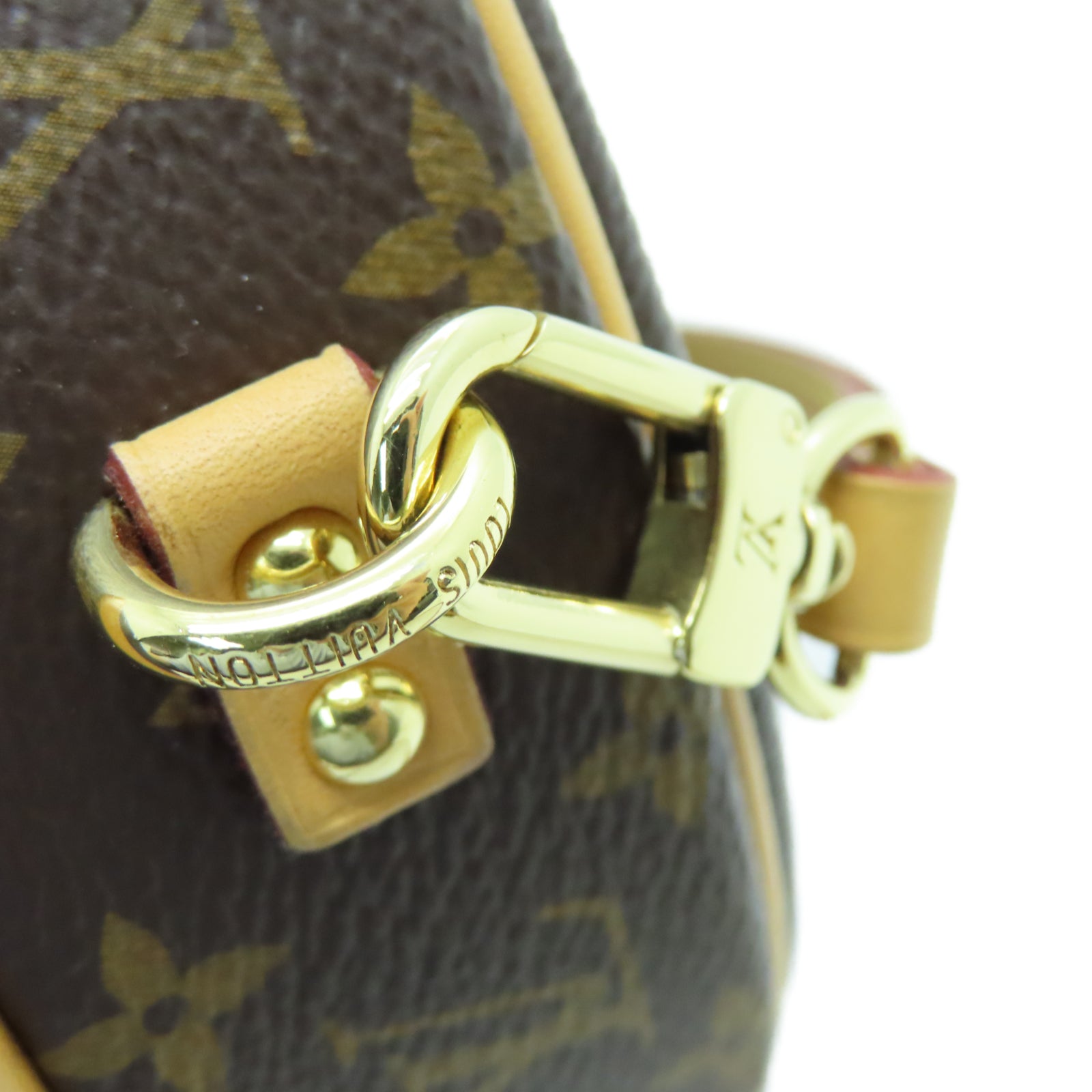LOUIS VUITTON Monogram Petite Boite Chapau金扣肩背袋棕色