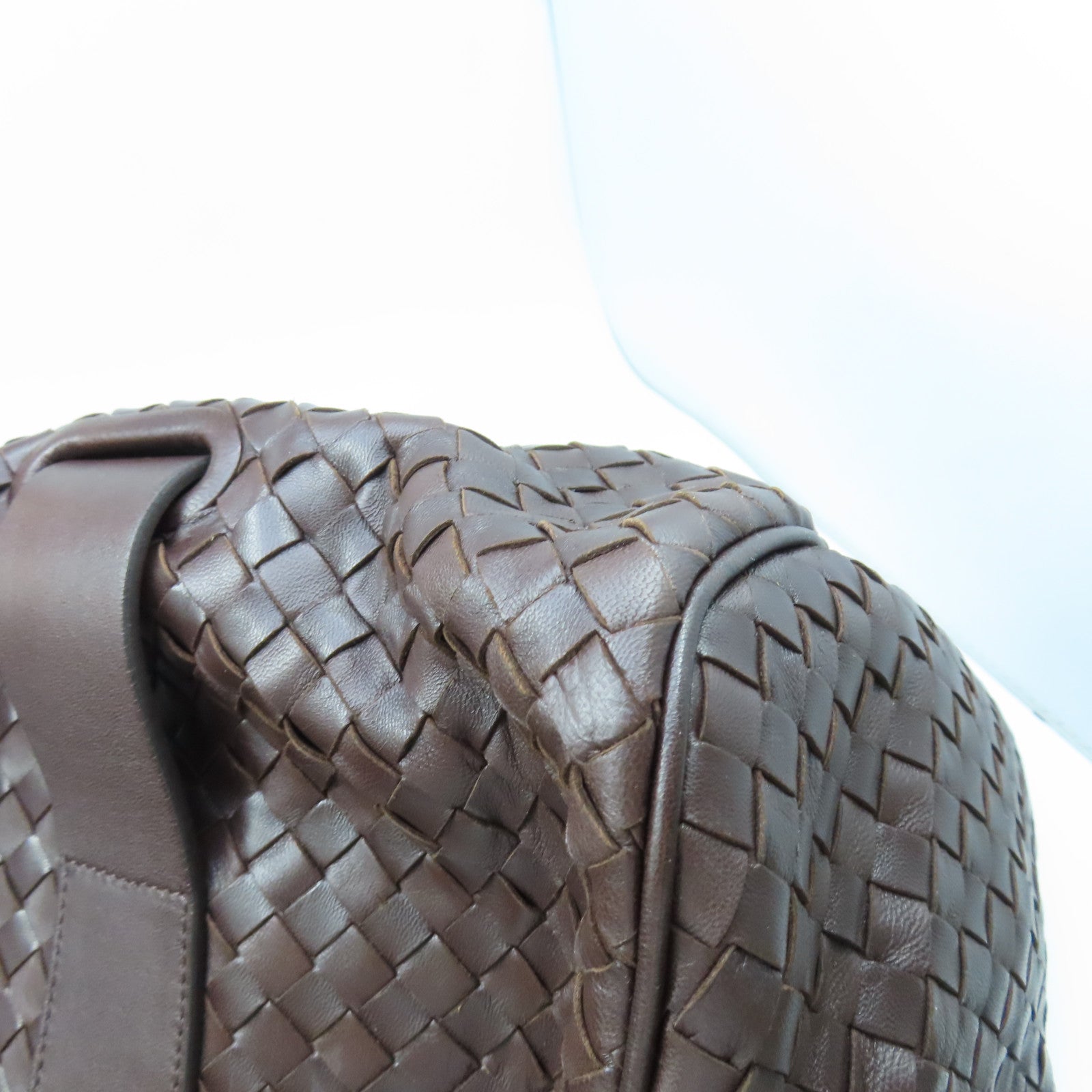 BOTTEGA VENETA 【激減優惠】織紋皮革Shoulder Bag金扣肩背袋啡色