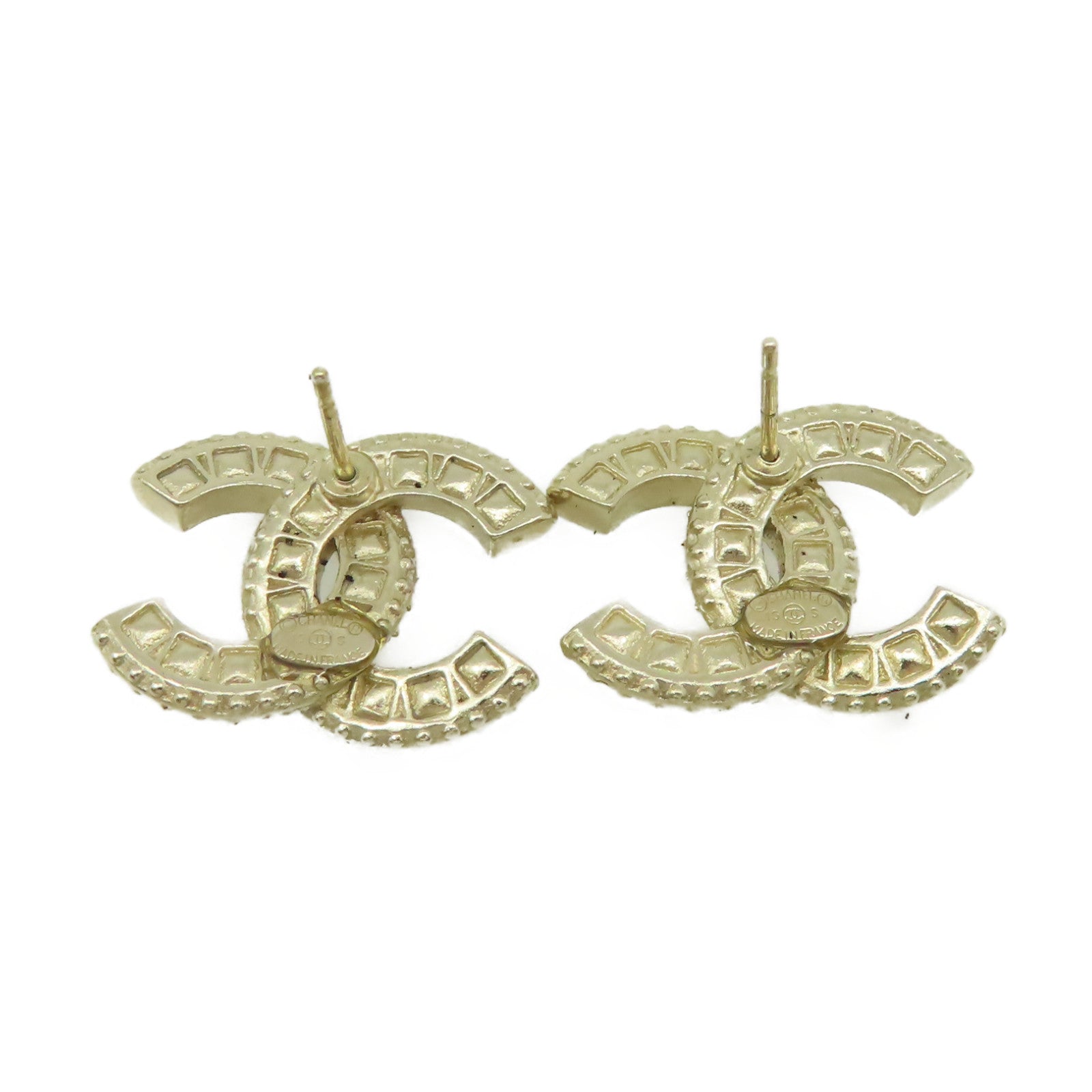 CHANEL 金屬CC Earrings耳環金色