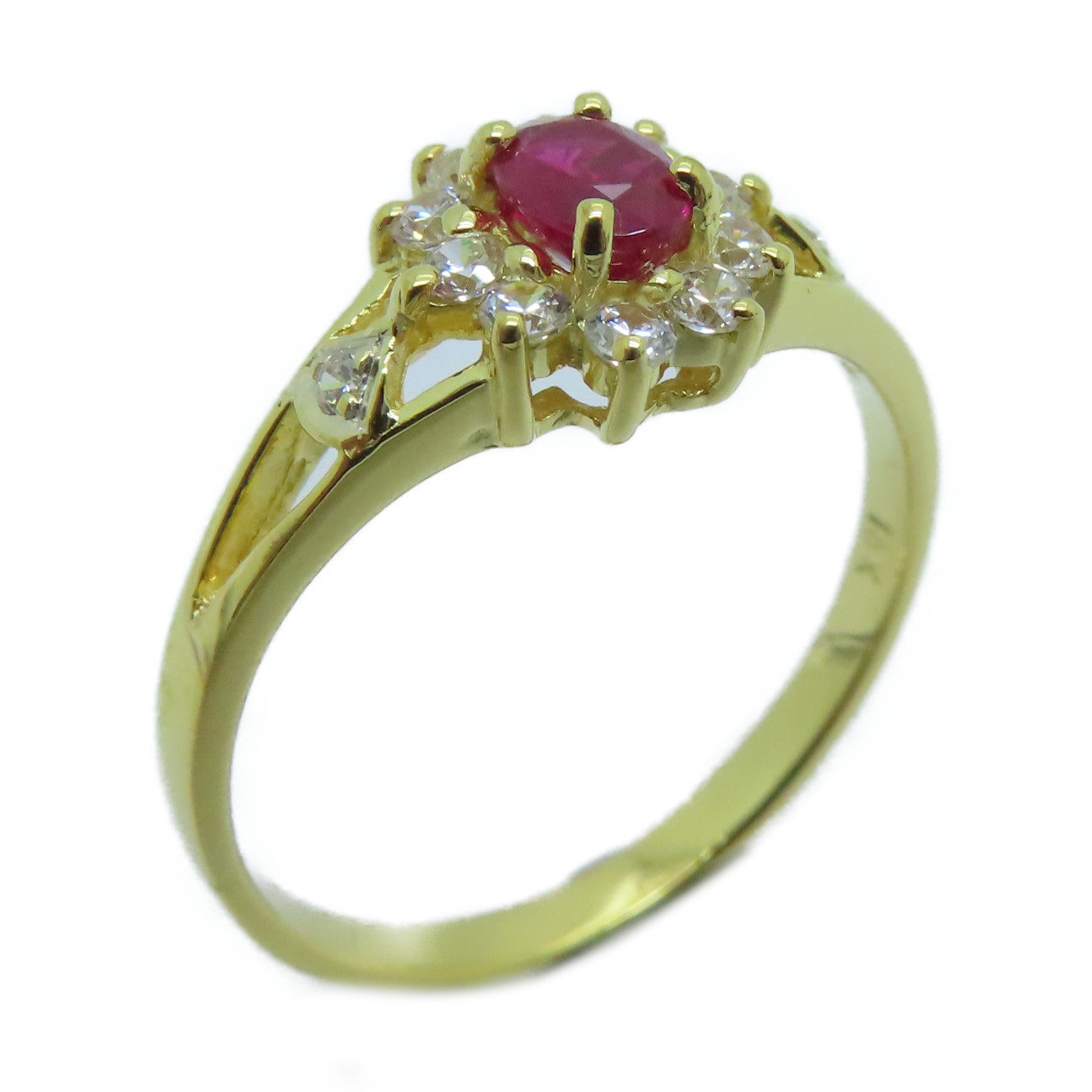 JEWELRY 【激減優惠】18K黃金Ruby Ring紅寶石戒指US#7.0