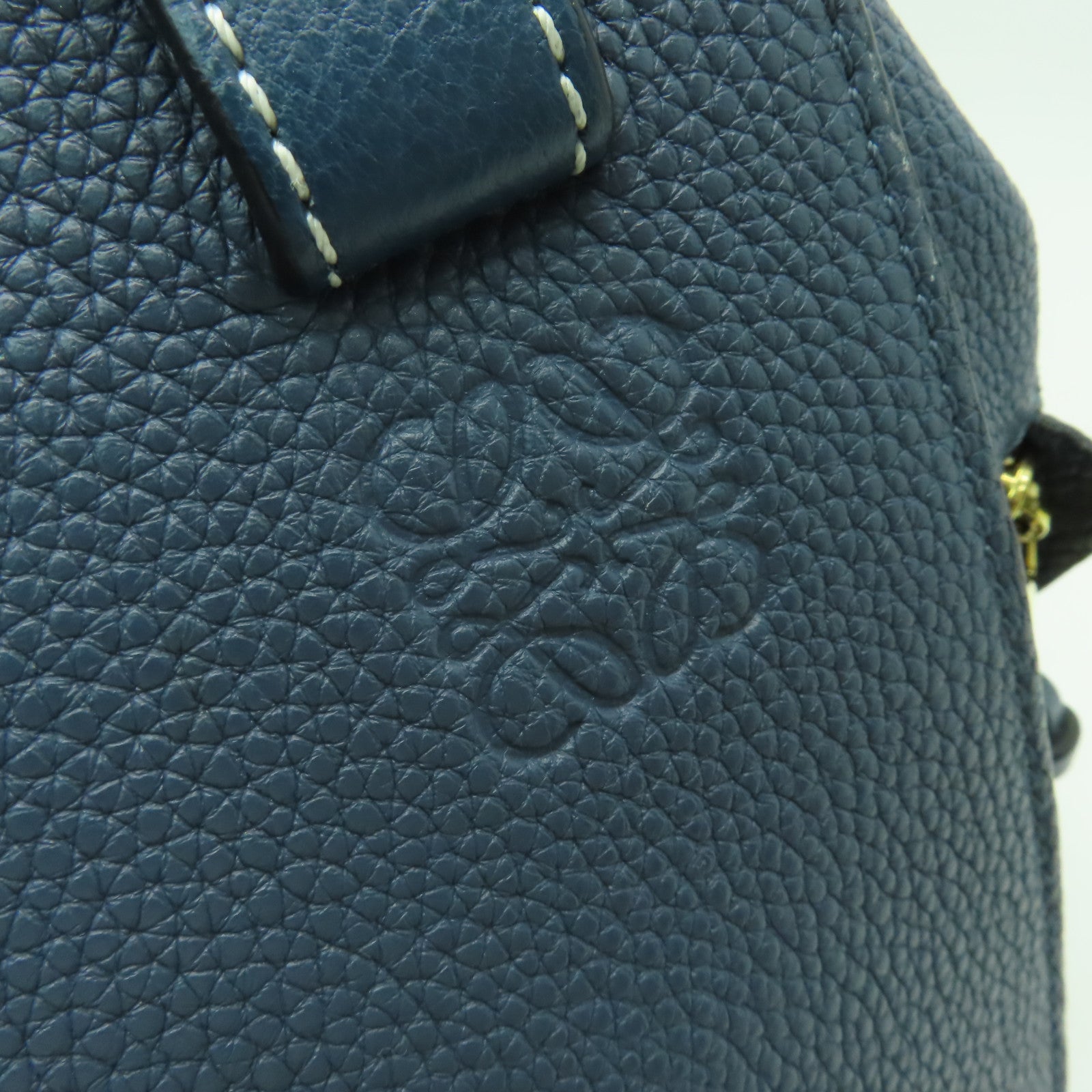 LOEWE 牛皮皮革Hammock Bag金扣手挽肩背兩用袋藍色
