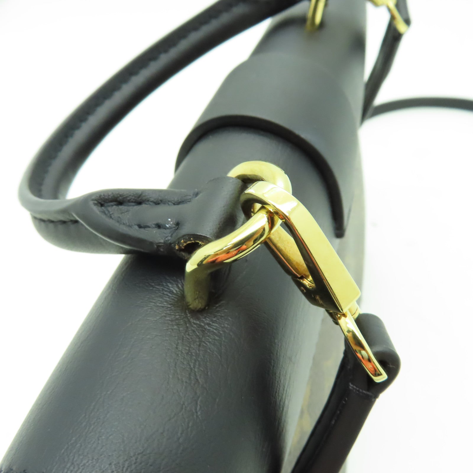 LOUIS VUITTON Monogram Lockit BB金扣手挽肩背兩用袋黑色/啡色