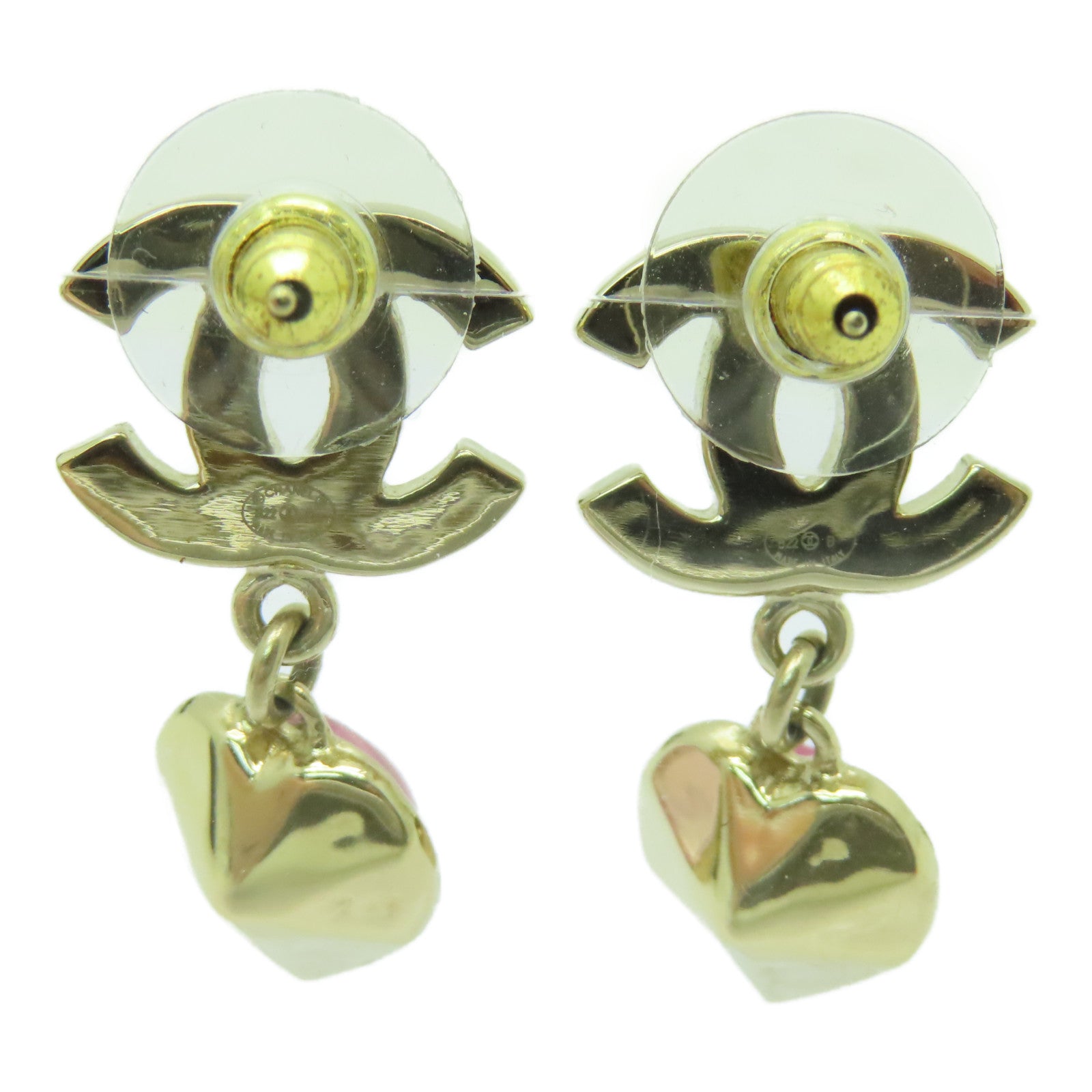 CHANEL 金屬Earrings耳環金色/粉紅色