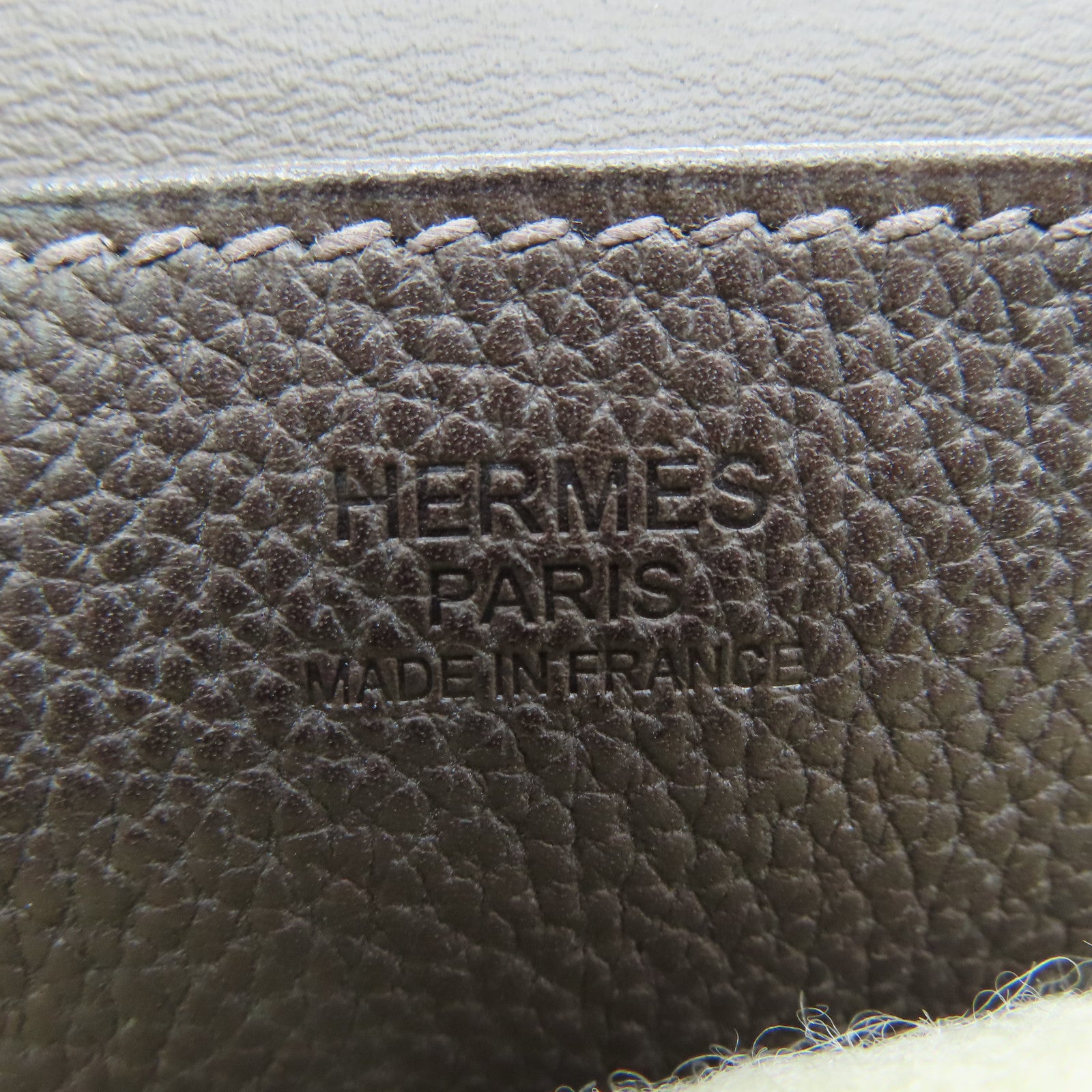 HERMES Clemence皮革Halzan 25銀扣肩背袋Ebene/啡色