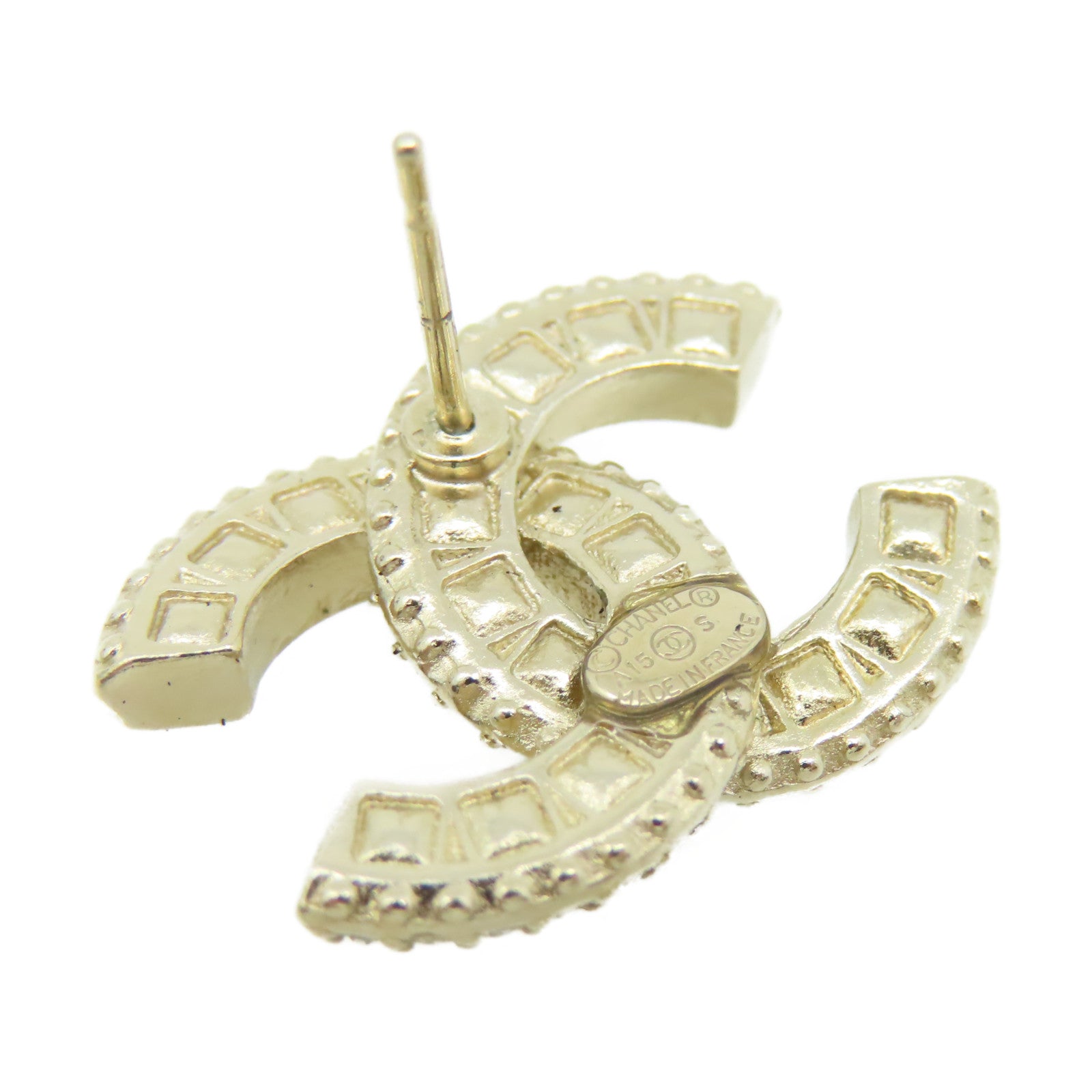 CHANEL 金屬CC Earrings耳環金色