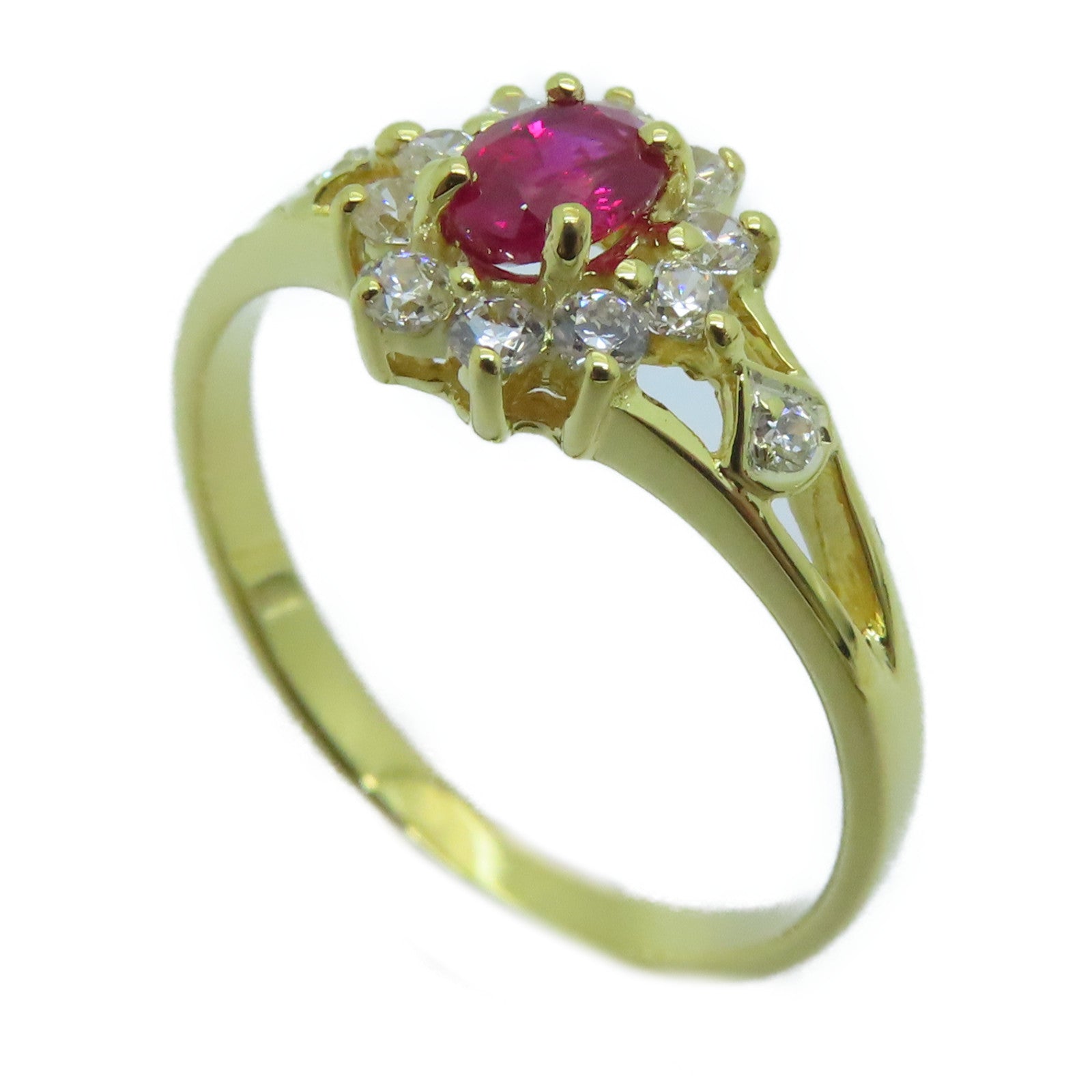 JEWELRY 【激減優惠】18K黃金Ruby Ring紅寶石戒指US#7.0