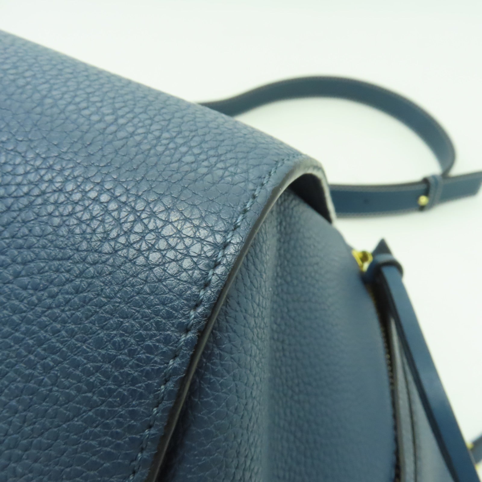 LOEWE 牛皮皮革Hammock Bag金扣手挽肩背兩用袋藍色