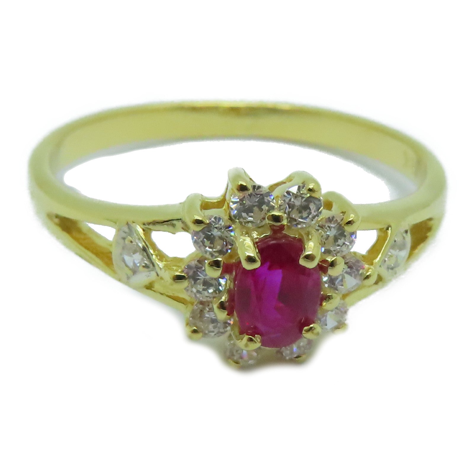 JEWELRY 【激減優惠】18K黃金Ruby Ring紅寶石戒指US#7.0