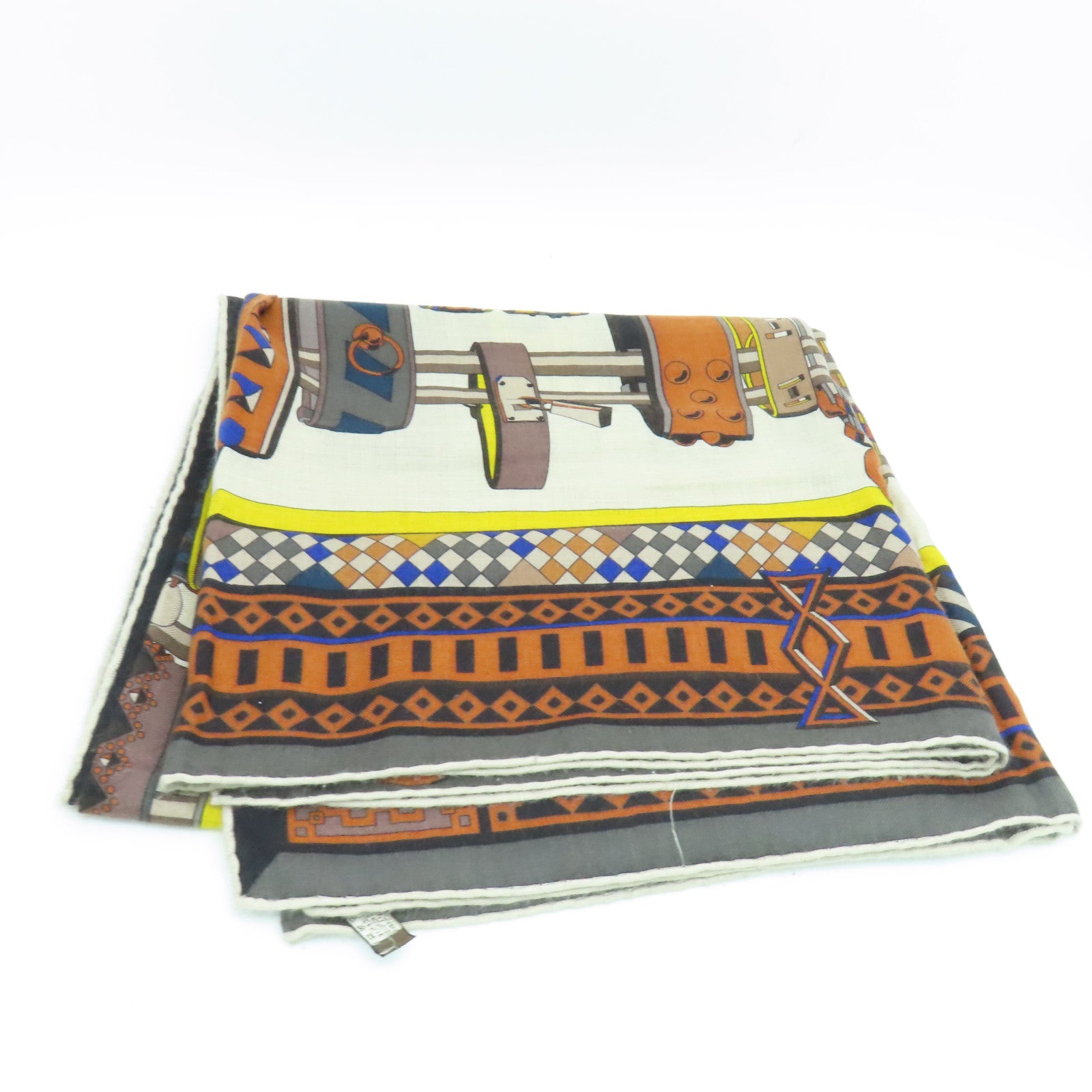 HERMES Cashmere Silk Scarf 140x140 Multicolor