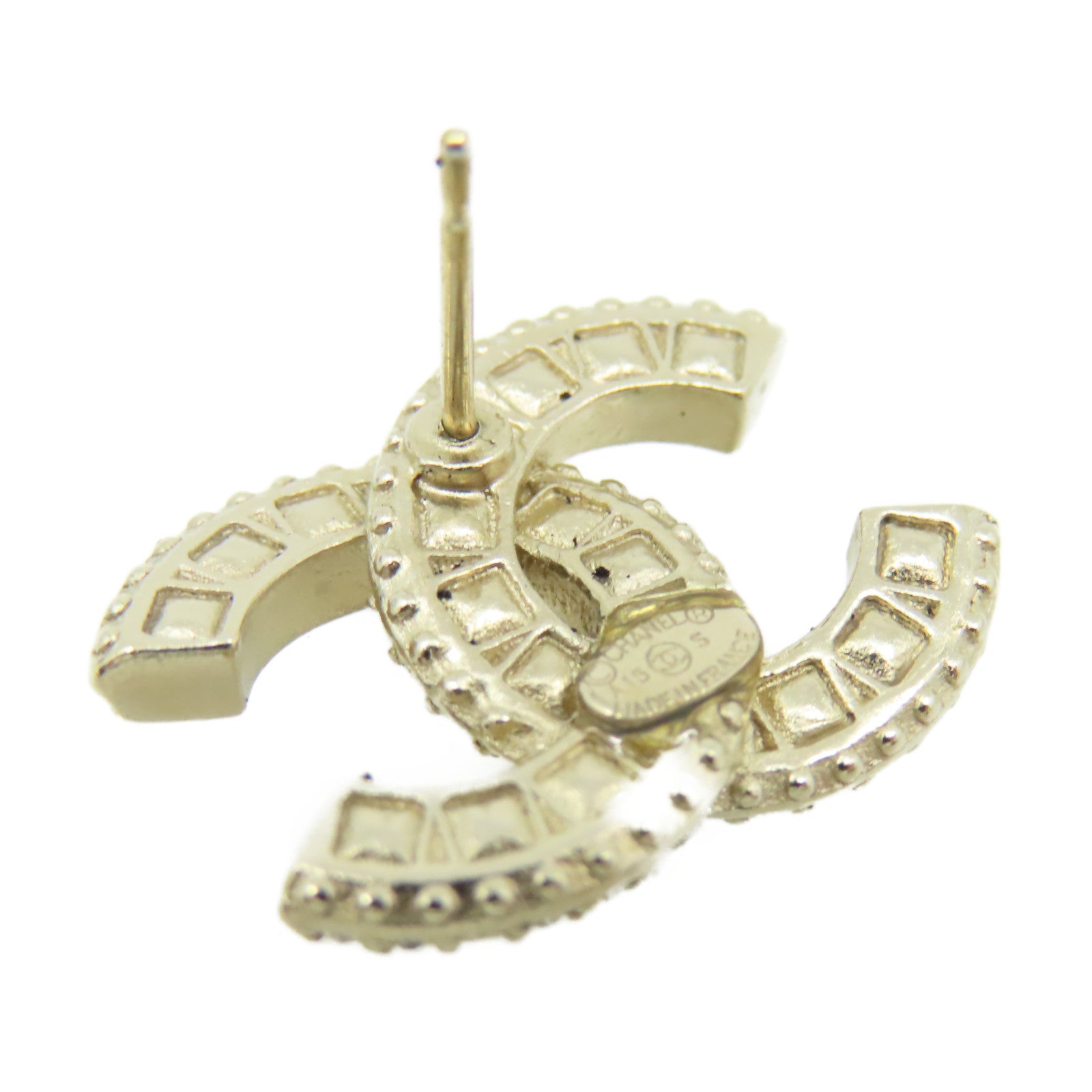 CHANEL 金屬CC Earrings耳環金色