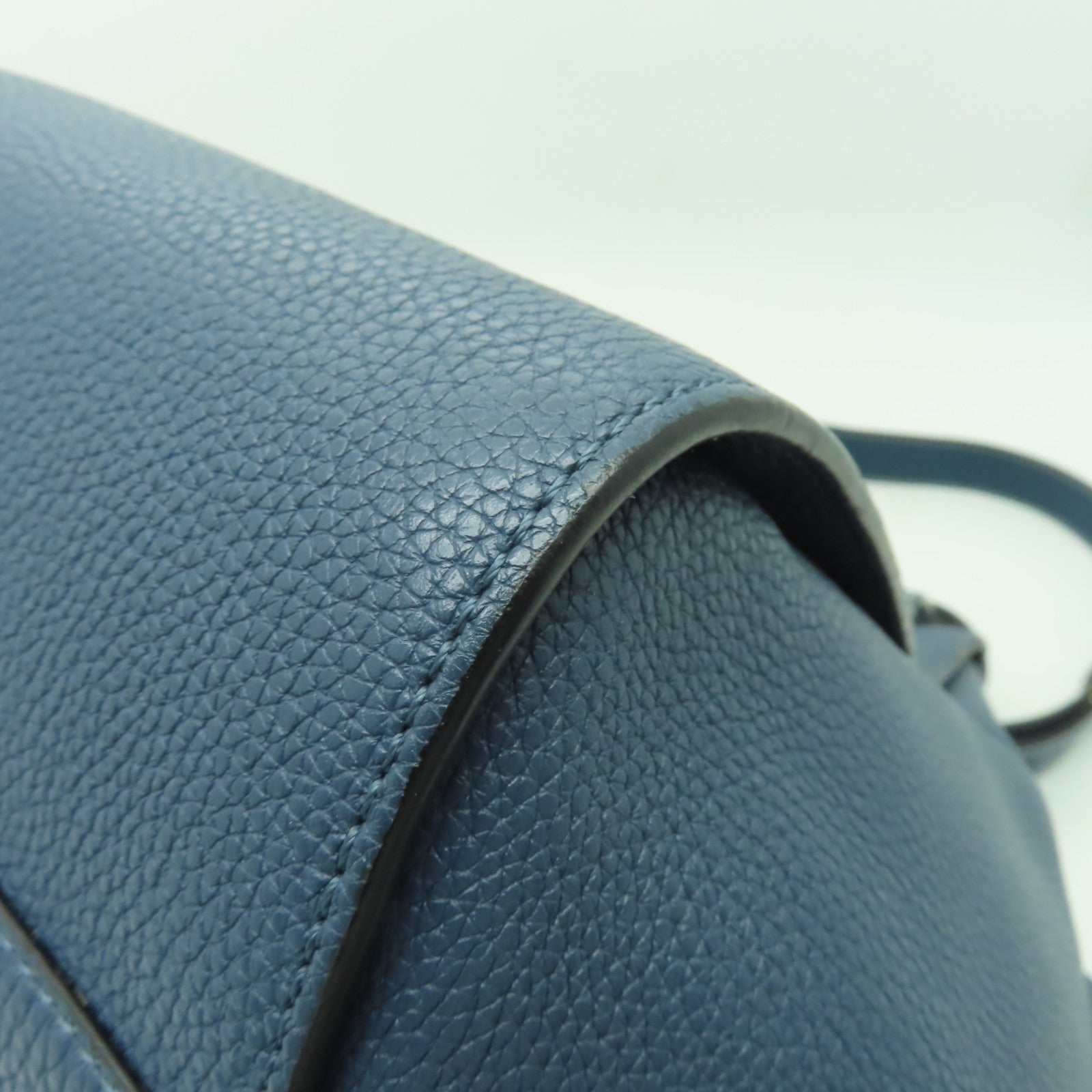 LOEWE 牛皮皮革Hammock Bag金扣手挽肩背兩用袋藍色