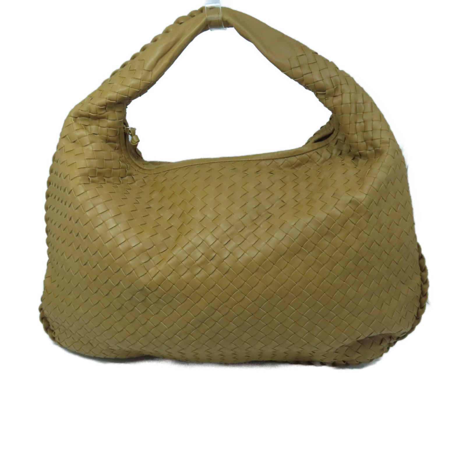 BOTTEGA VENETA 織紋皮革Shoulder Bag金扣肩背袋啡色