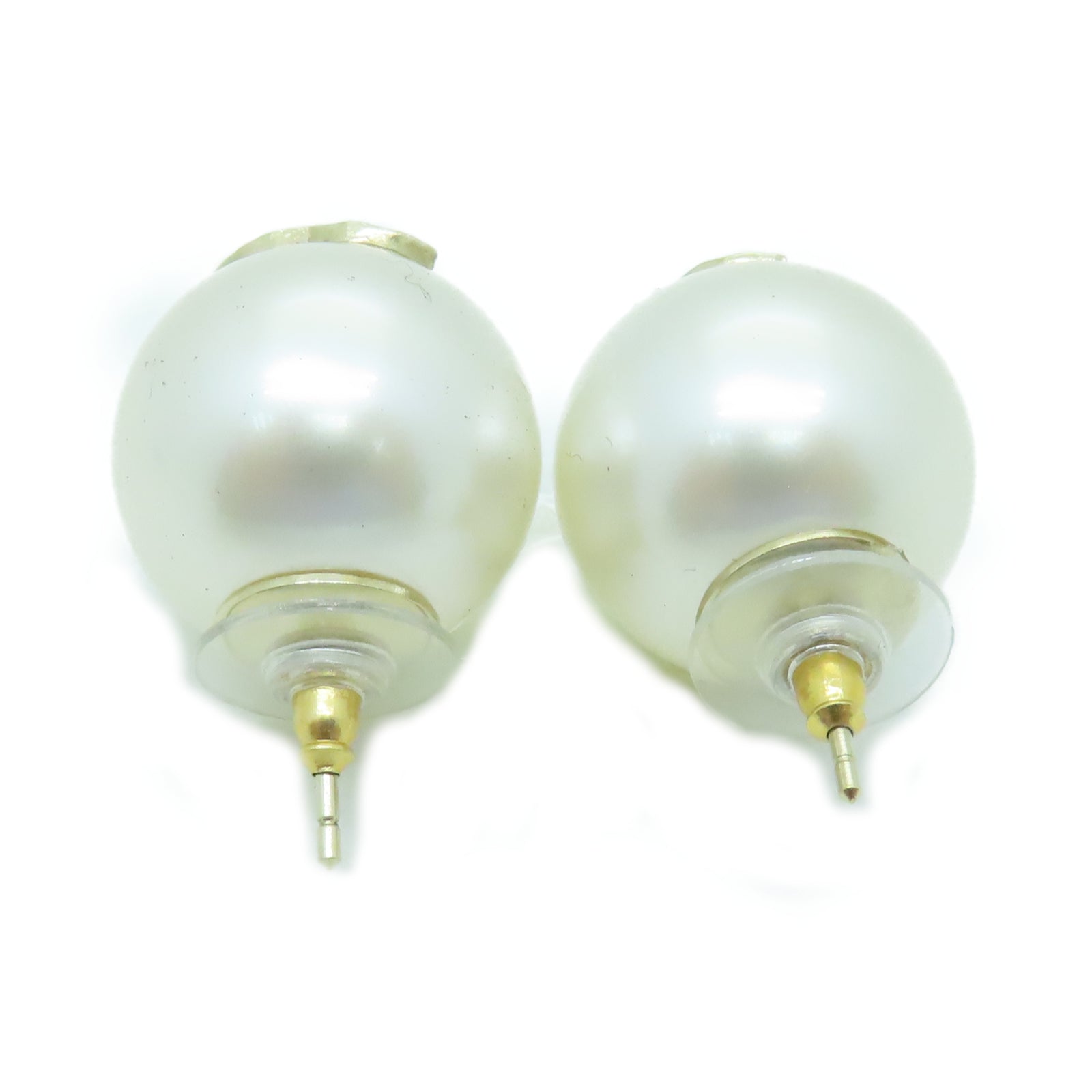 CHANEL 金属/PVC Earrings耳环金色/白色