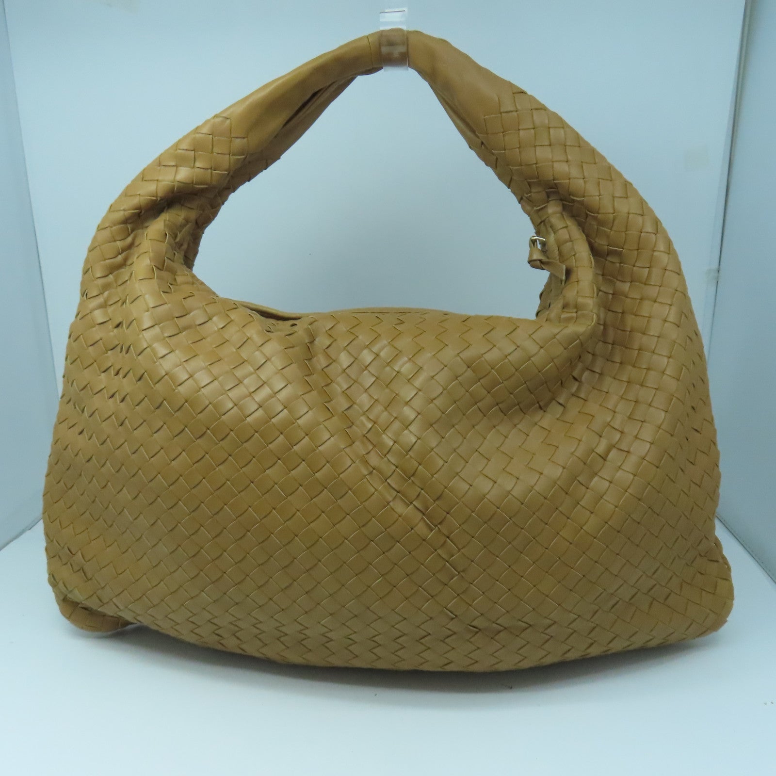 BOTTEGA VENETA 織紋皮革Shoulder Bag金扣肩背袋啡色