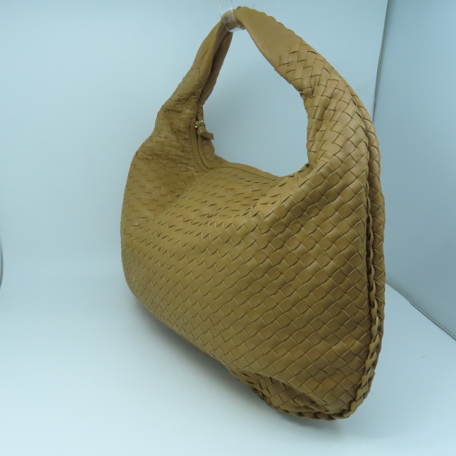 BOTTEGA VENETA 織紋皮革Shoulder Bag金扣肩背袋啡色