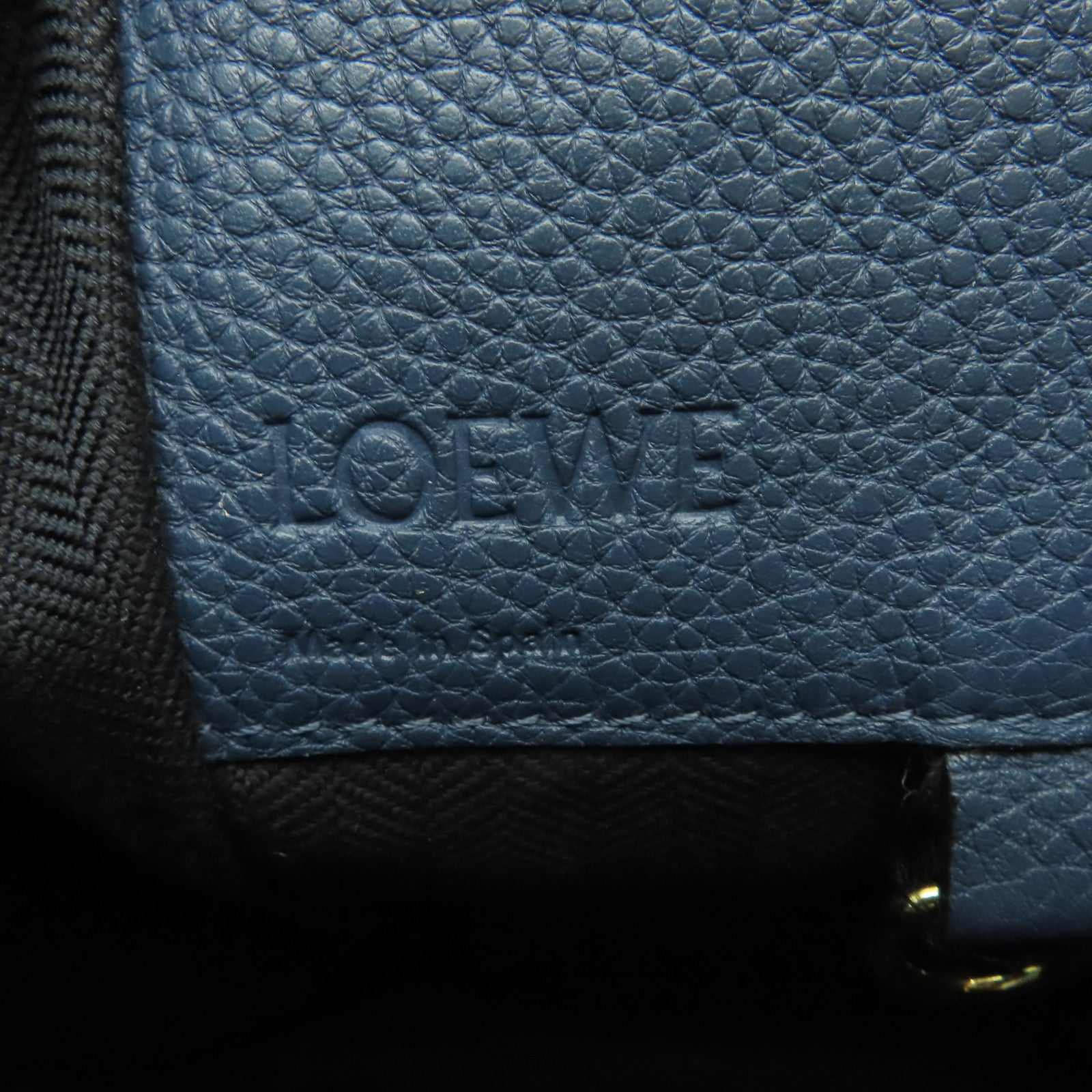 LOEWE 牛皮皮革Hammock Bag金扣手挽肩背兩用袋藍色