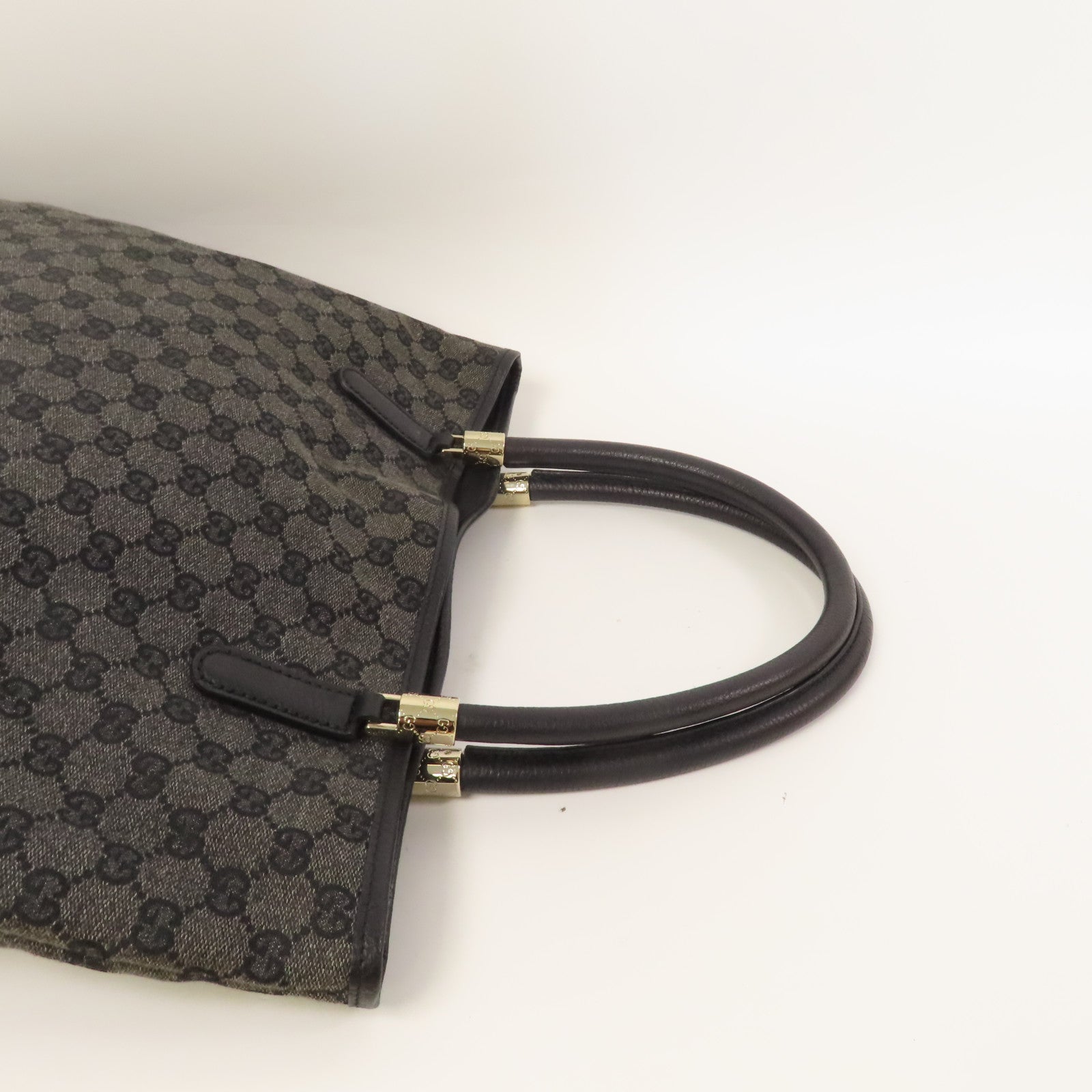GUCCI 帆布Hand Bag銀扣手挽袋黑色