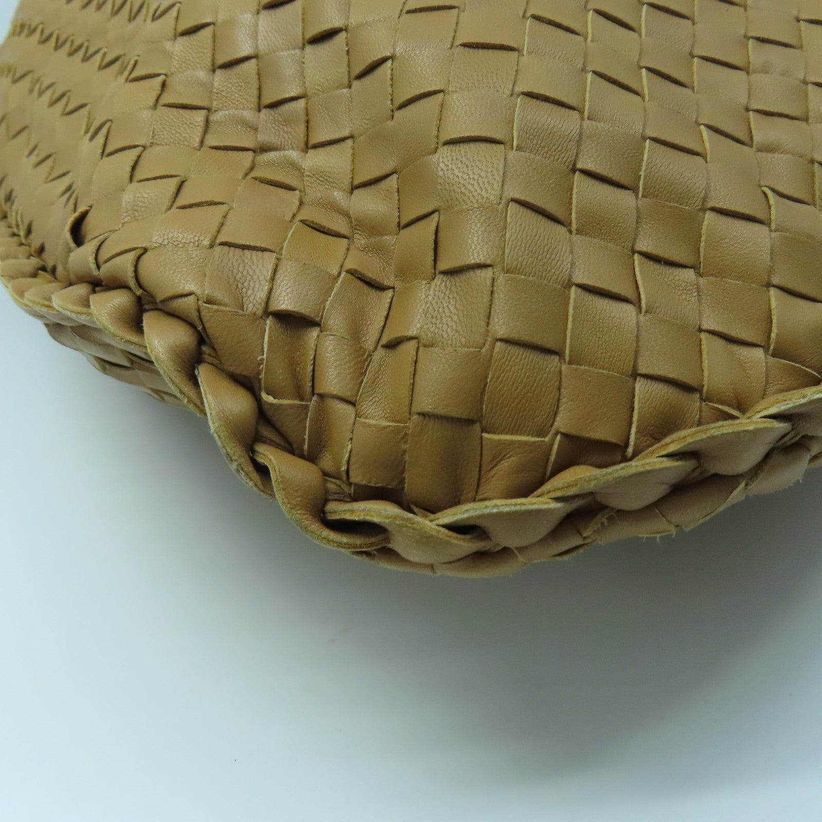 BOTTEGA VENETA 織紋皮革Shoulder Bag金扣肩背袋啡色