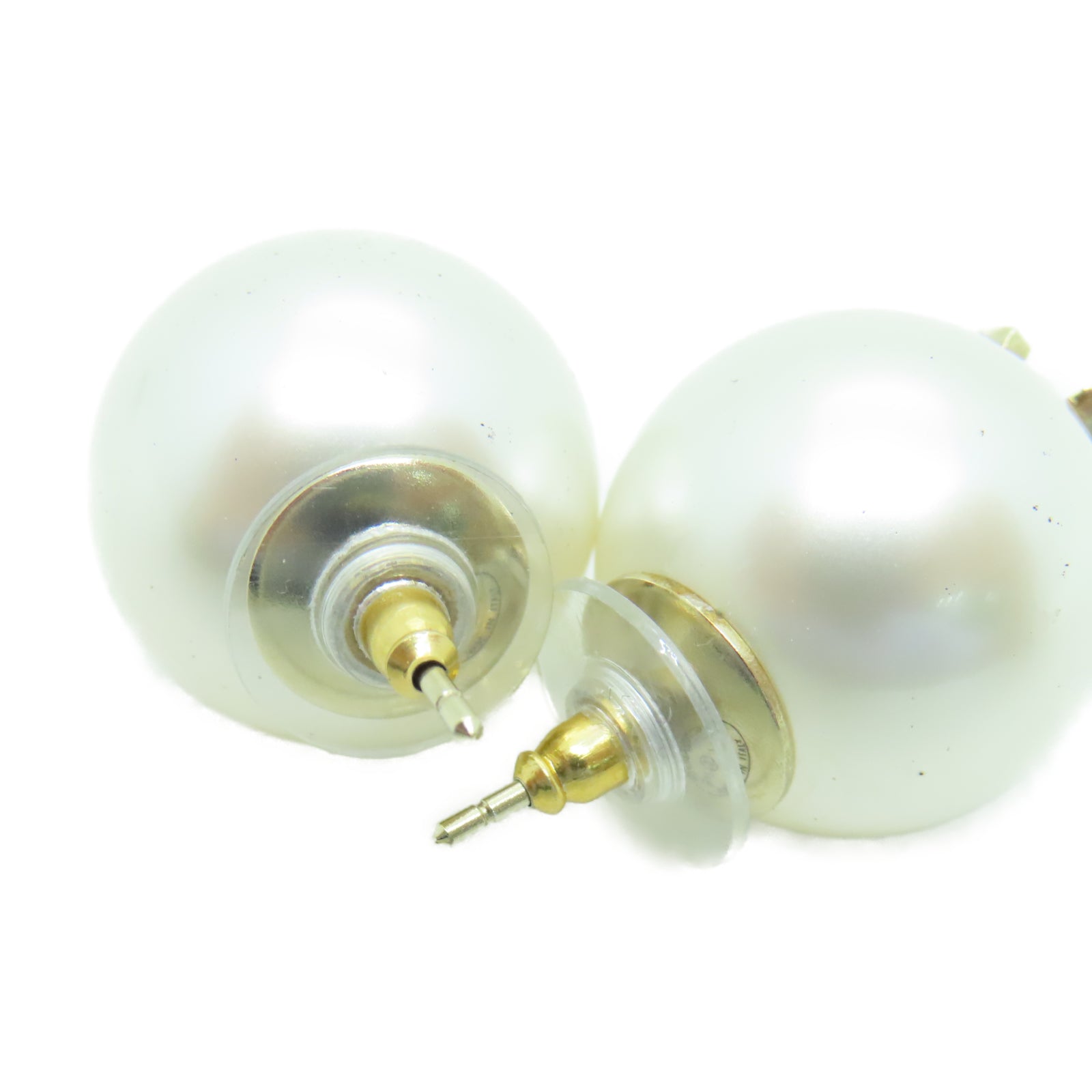 CHANEL 金属/PVC Earrings耳环金色/白色