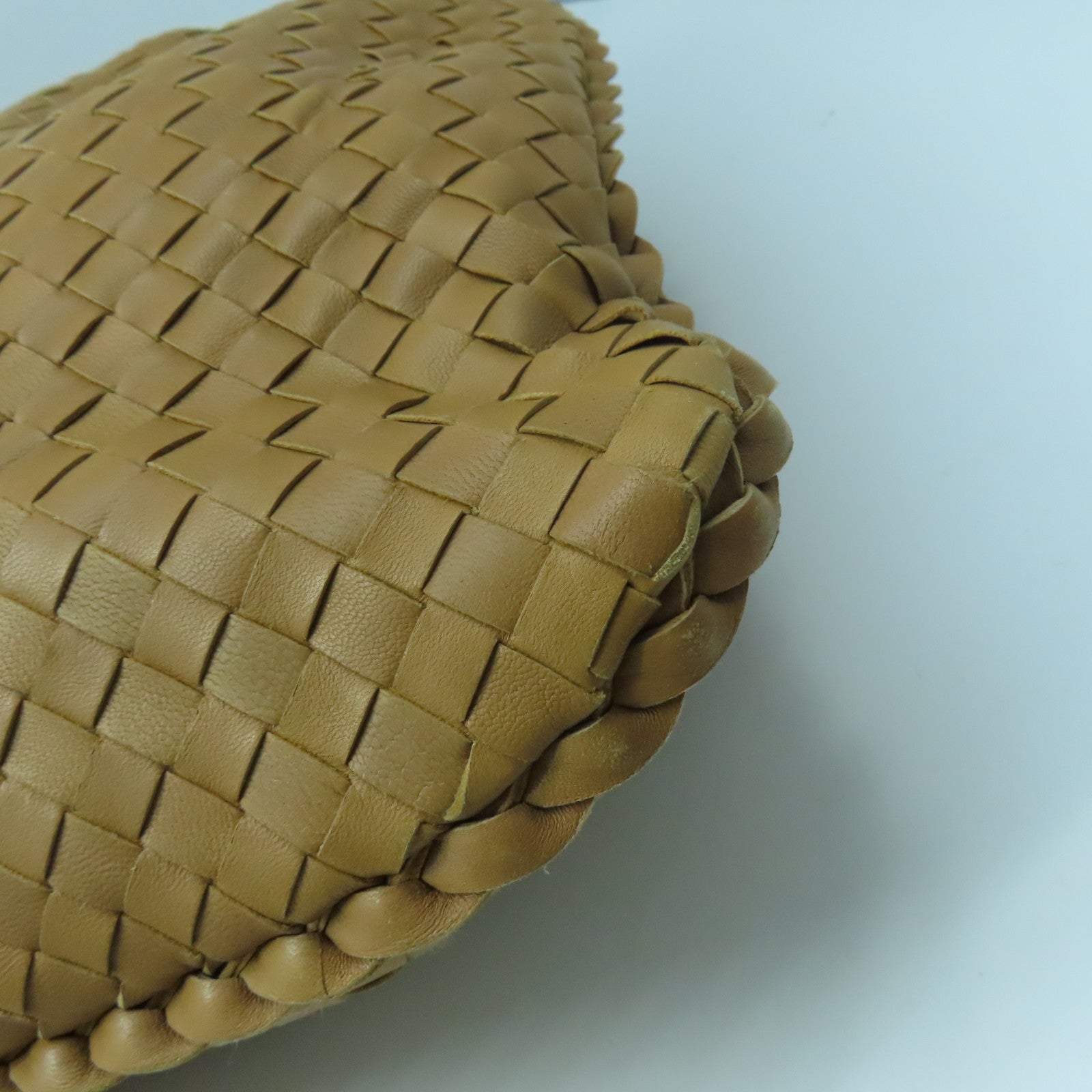 BOTTEGA VENETA 織紋皮革Shoulder Bag金扣肩背袋啡色