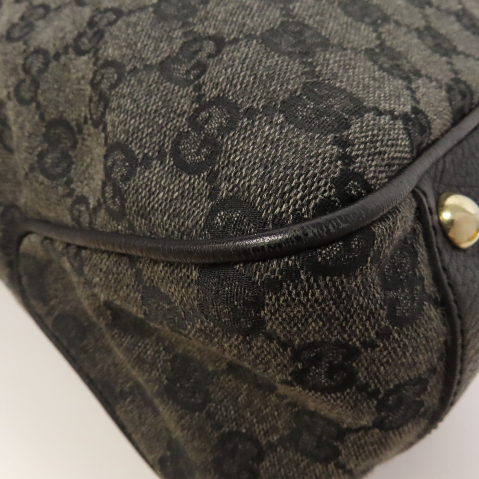 GUCCI 帆布Hand Bag銀扣手挽袋黑色