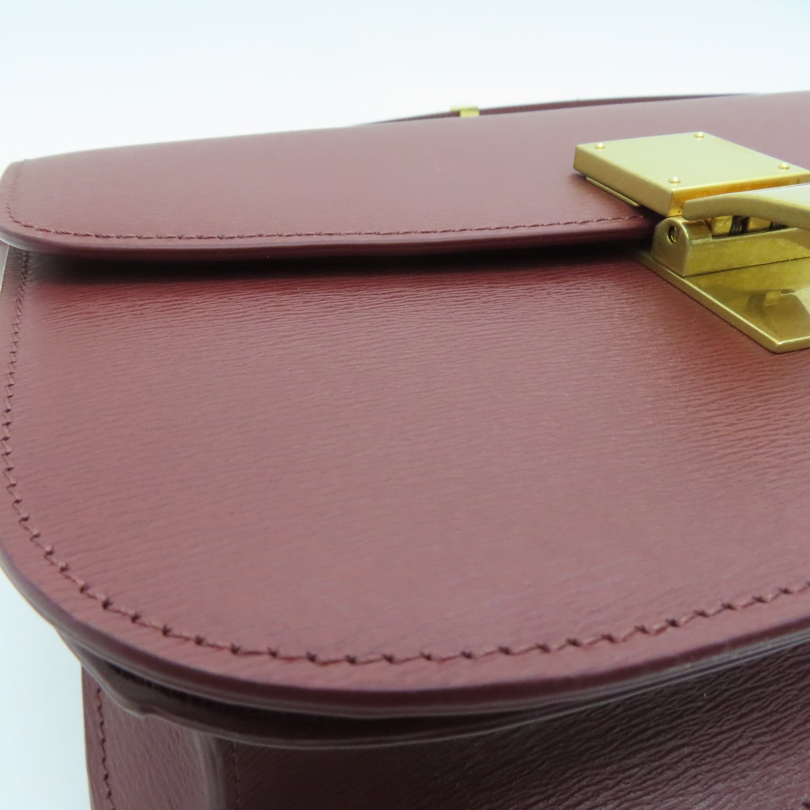 CELINE 【激减优惠】牛皮皮革Classic Box金扣肩背袋啡色