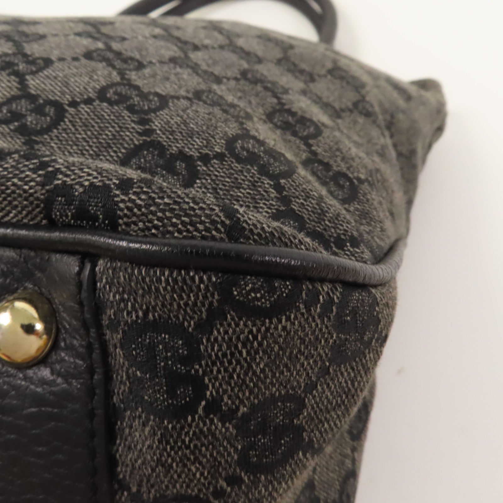 GUCCI 帆布Hand Bag銀扣手挽袋黑色