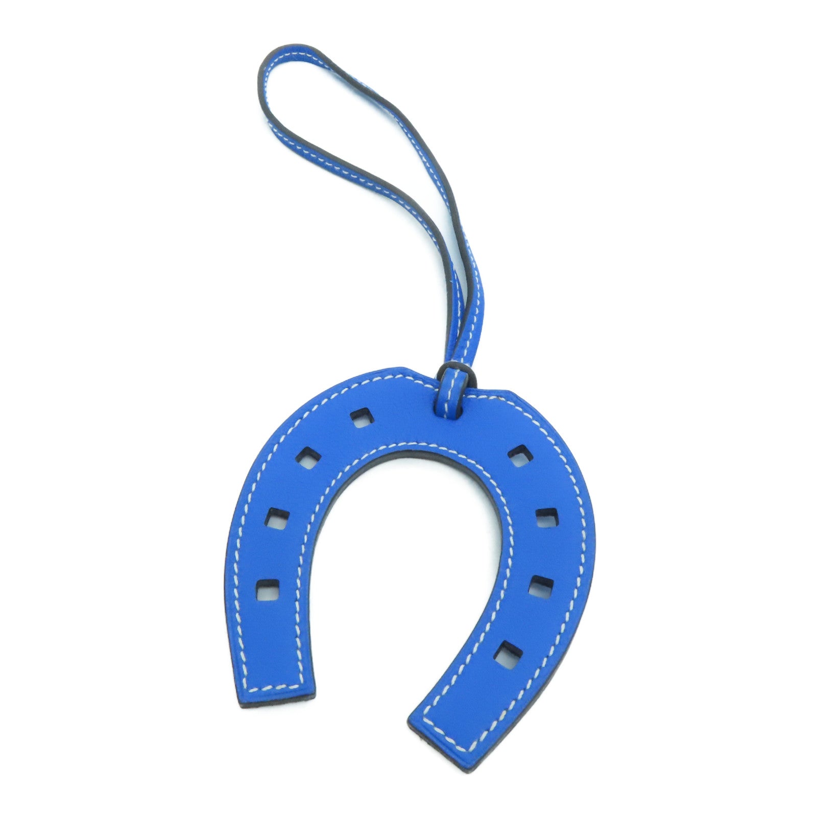 HERMES Swift皮革Paddle Selle Charm掛飾藍色