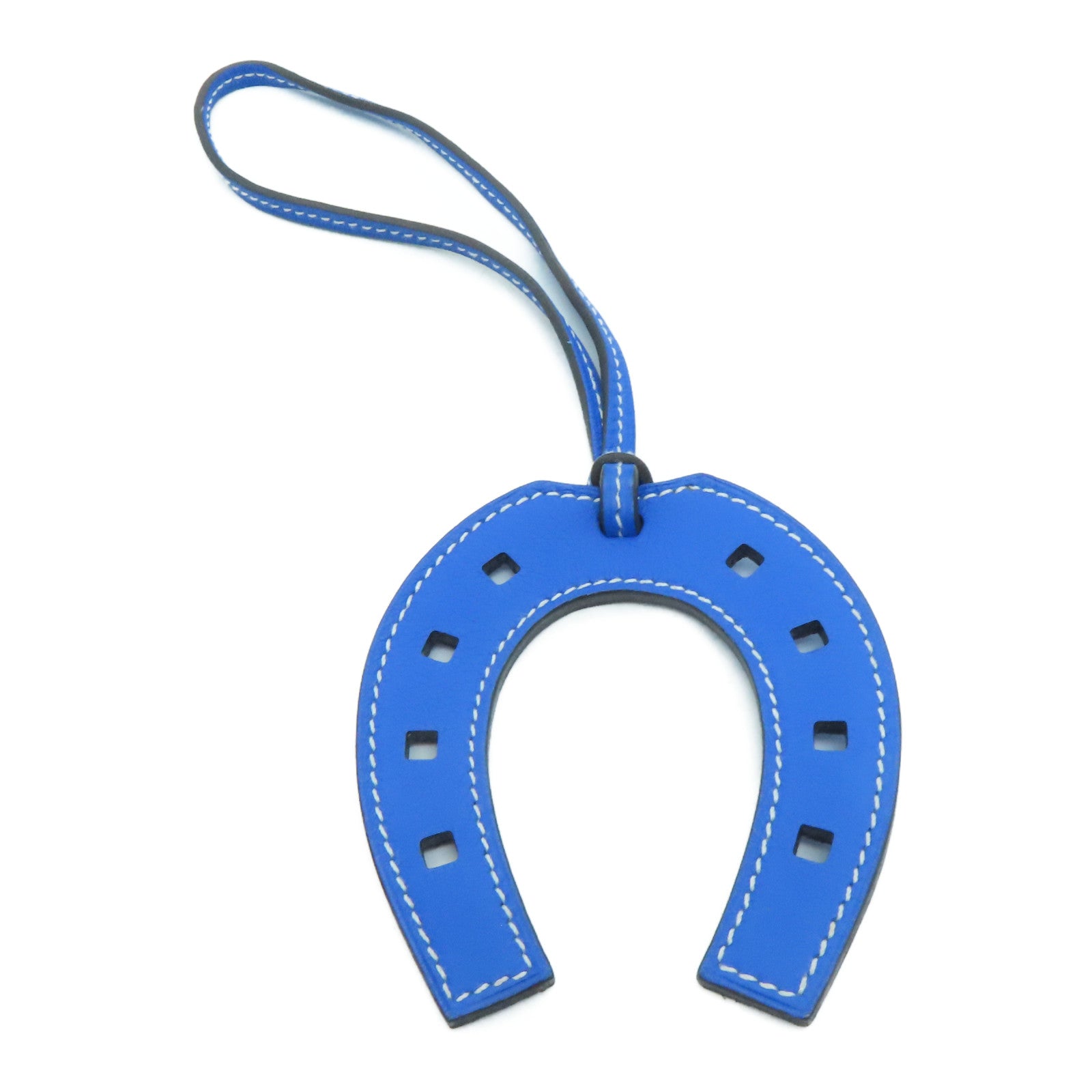 HERMES Swift皮革Paddle Selle Charm掛飾藍色