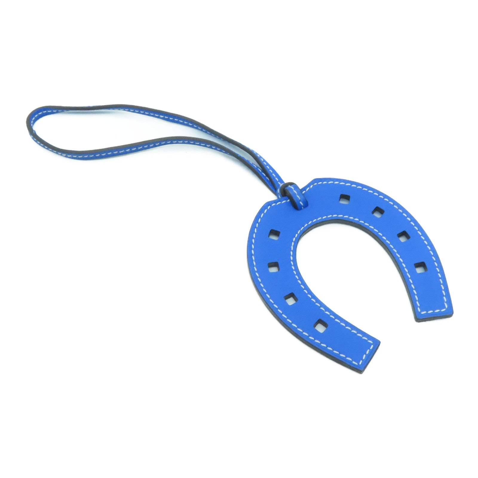 HERMES Swift皮革Paddle Selle Charm掛飾藍色